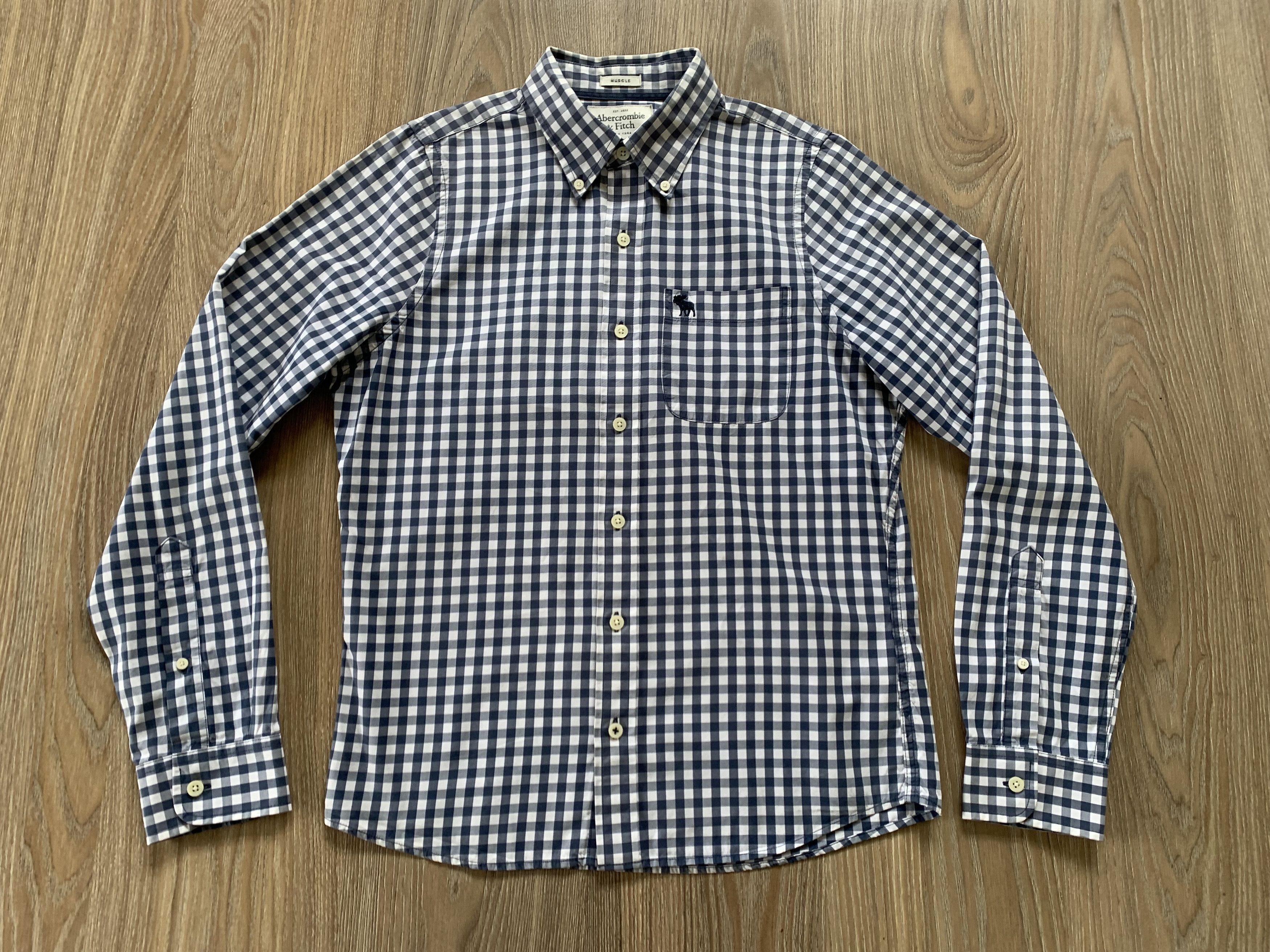 Abercrombie & Fitch Abercrombie & Fitch Muscle Plaid Long Sleeve Shirt Size US M / EU 48-50 / 2 - 2 Thumbnail