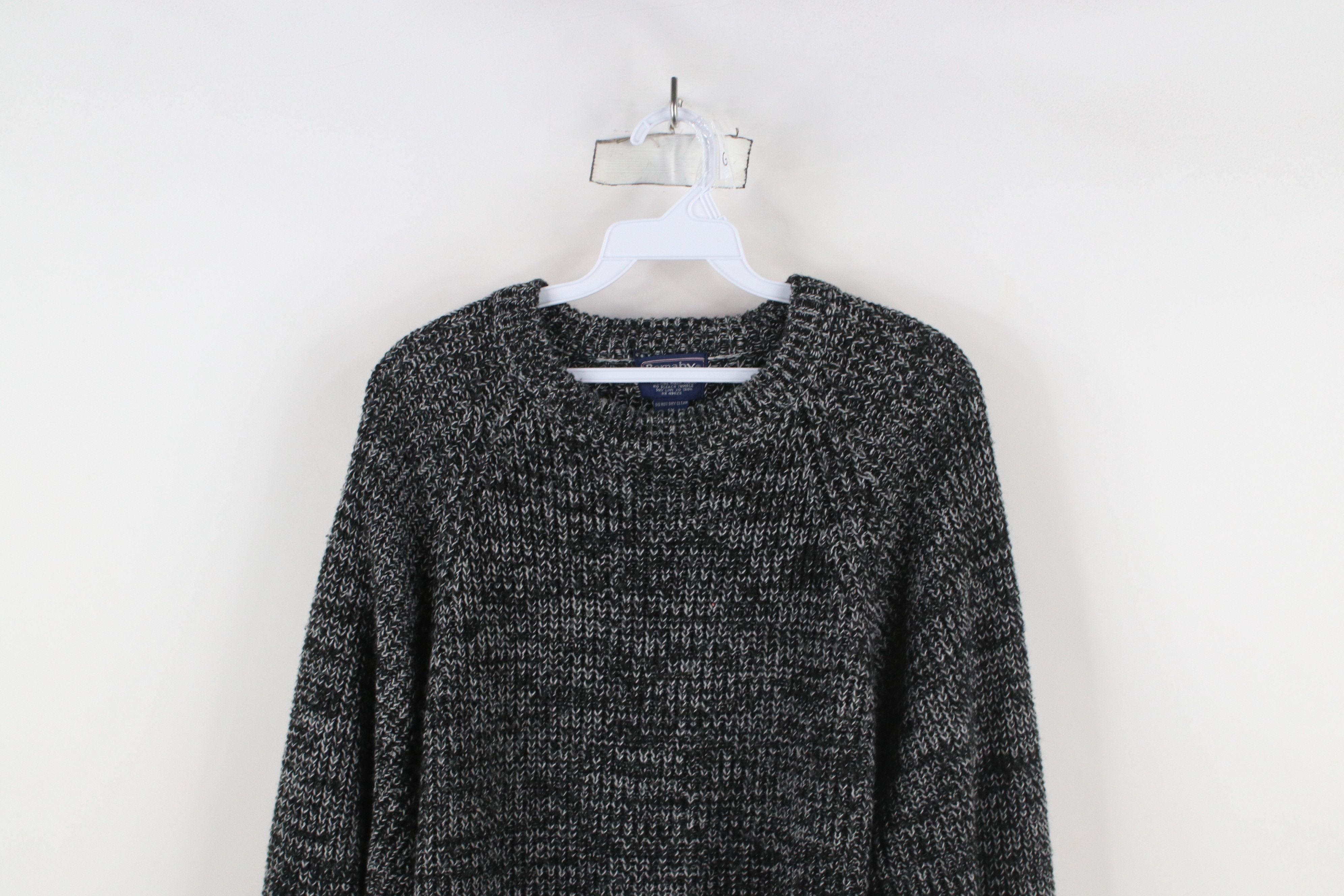 Vintage Vintage 90s Streetwear Ribbed Knit Crewneck Sweater Black Size US XL / EU 56 / 4 - 2 Thumbnail