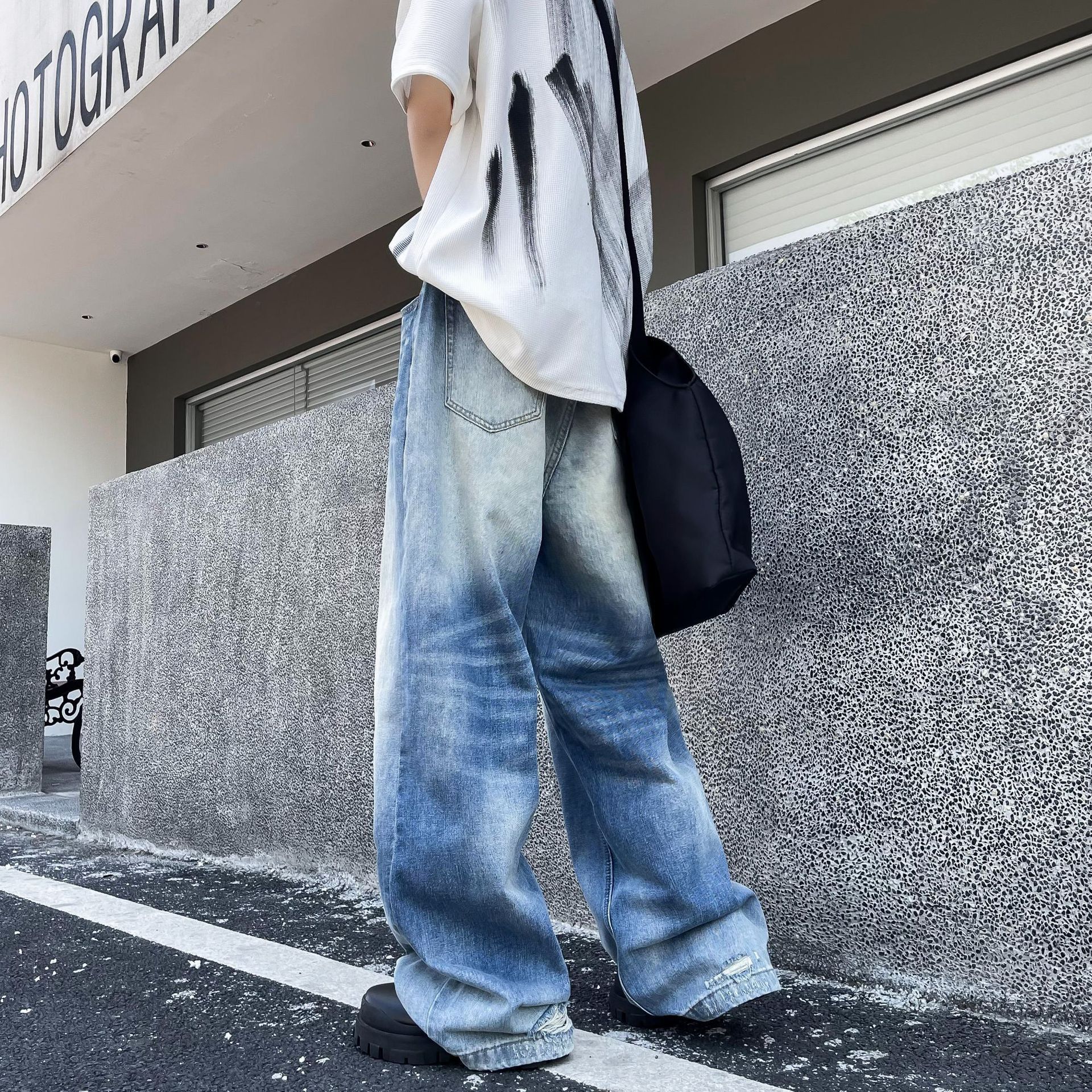 Japanese Brand × Jean Retro casual loose straight leg wide leg jeans Size US 32 / EU 48 - 5 Thumbnail