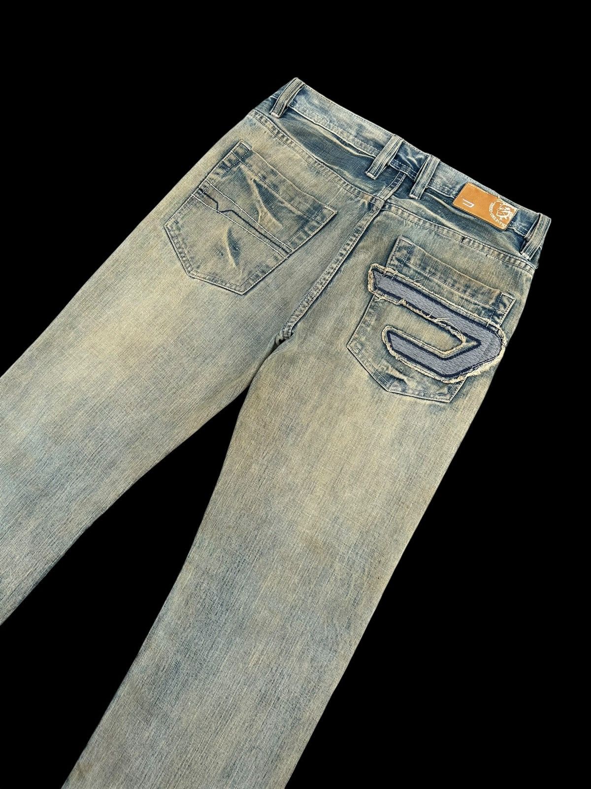 Kapital Vintage Diesel Big Logo Distressed Dirty Denim jeans Size US 32 / EU 48 - 6 Thumbnail