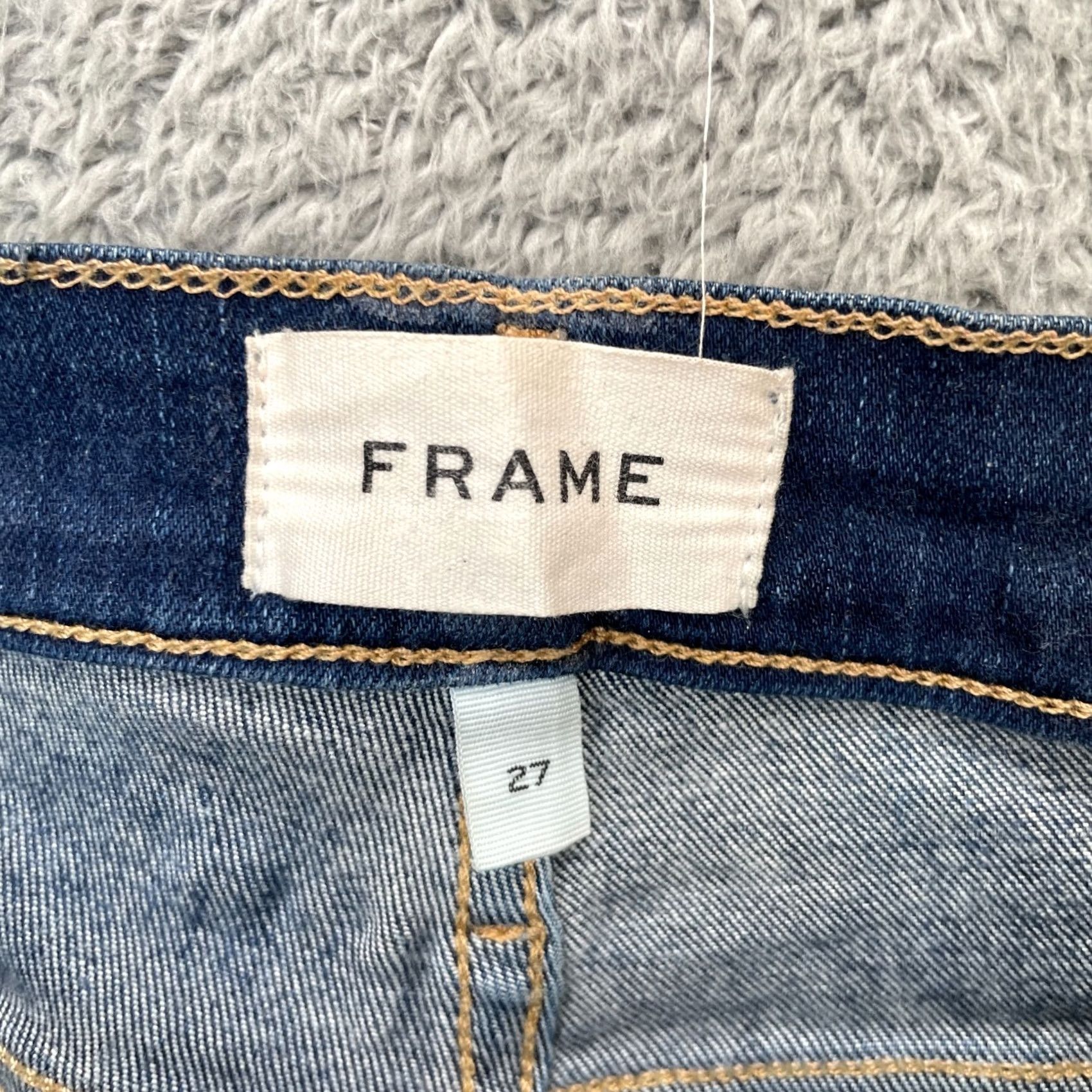 Frame FRAME Jeans Womens 27 Blue High Straight Leg Cobbert Denim Cotton Raw Hem Size 27" / US 4 / IT 40 - 3 Thumbnail