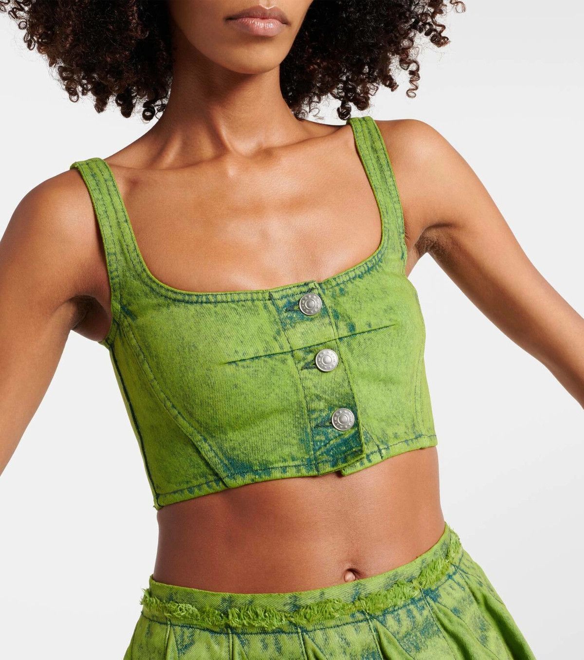 Marni o1y1125 Crop Top in Green Size XS / US 0-2 / IT 36-38 - 2 Thumbnail