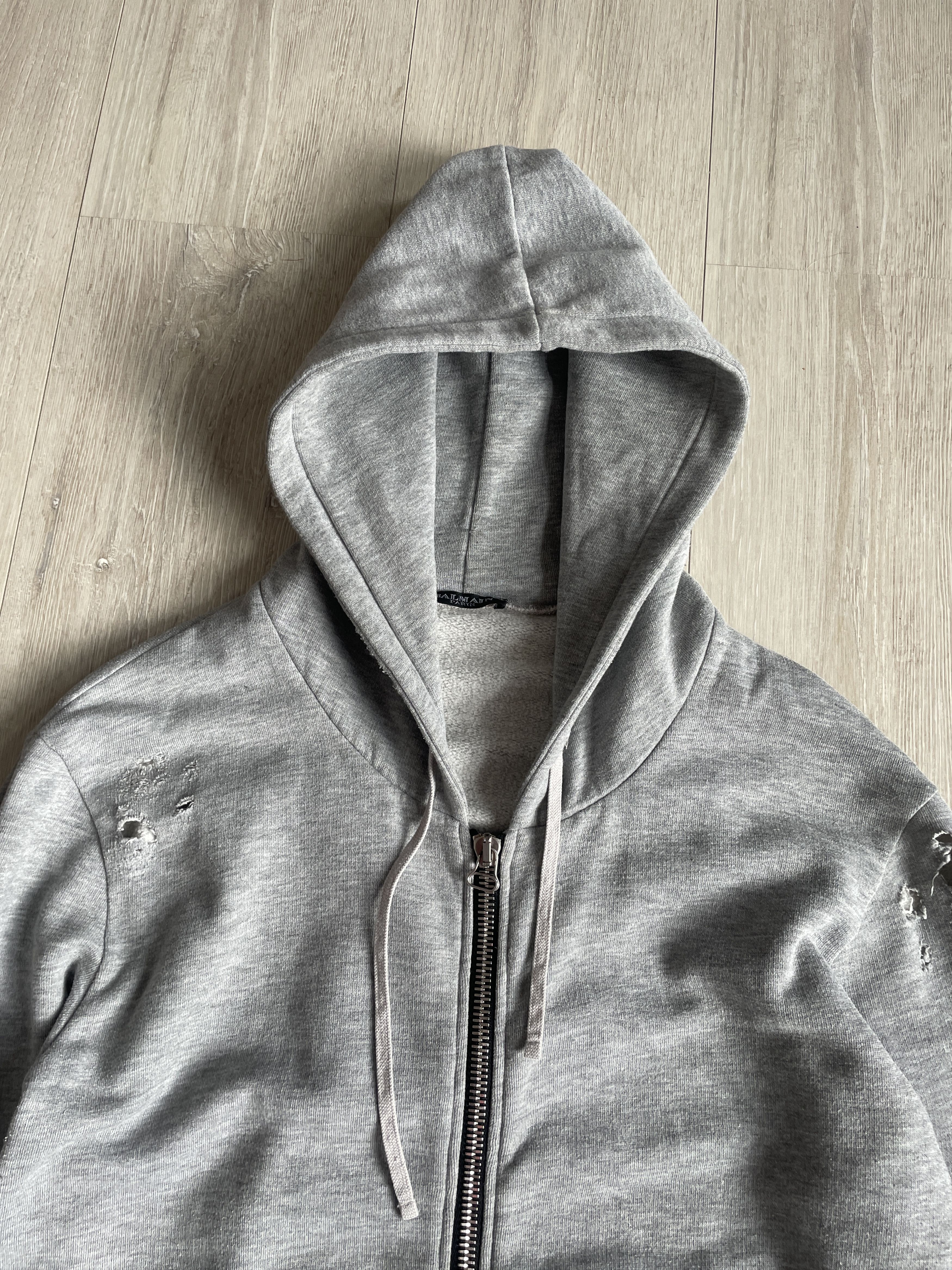 Balmain Balmain SS10 ripped hoodie by Christophe Decarnin Size US M / EU 48-50 / 2 - 5 Thumbnail