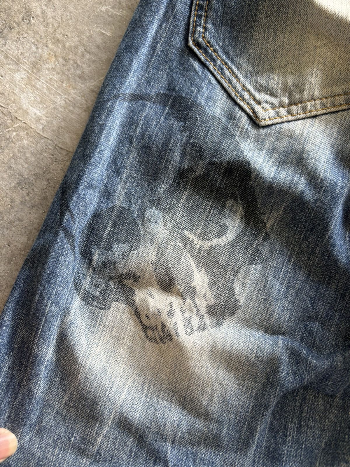Hysteric Glamour RUSTY WASHED spinash poem skull punk grunge cropped style Size US 37 - 15 Thumbnail
