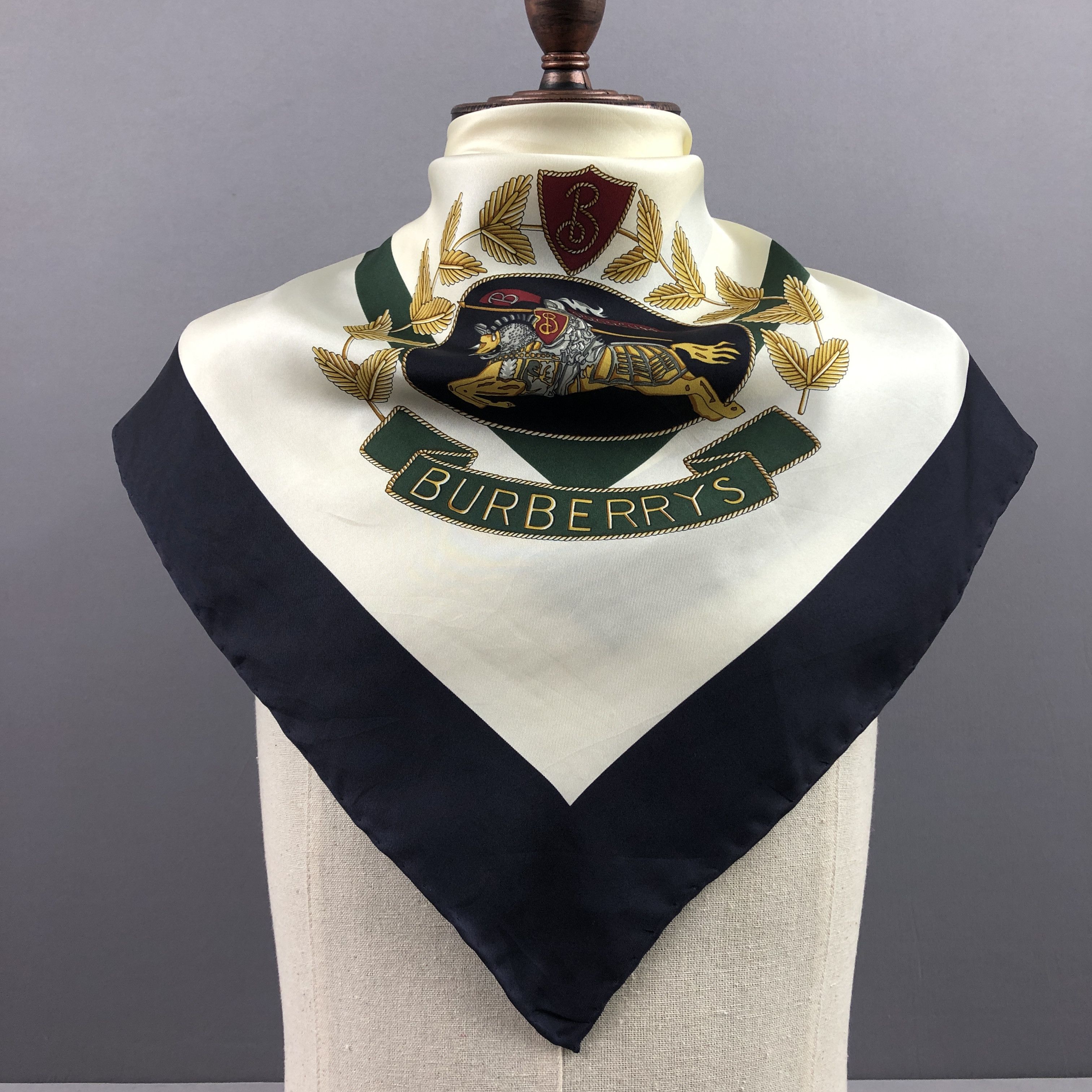 Burberry × Vintage Vintage Burberry SILK Scarf Twill Stole Wraps Scarves Size ONE SIZE - 3 Thumbnail