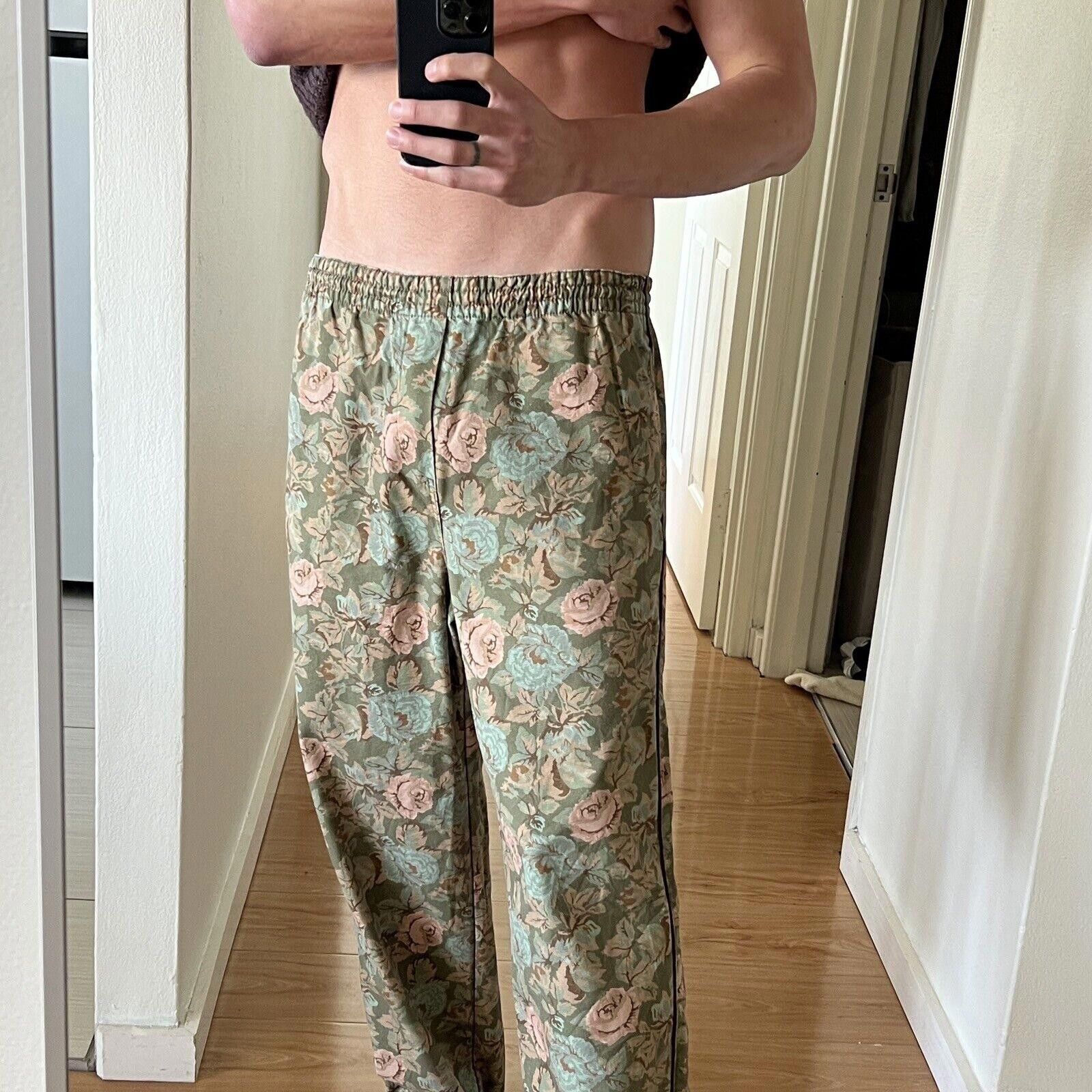 H&M H&M John Boyega mens pant trouser floral 32 green 30 small s Size US 30 / EU 46 - 2 Thumbnail