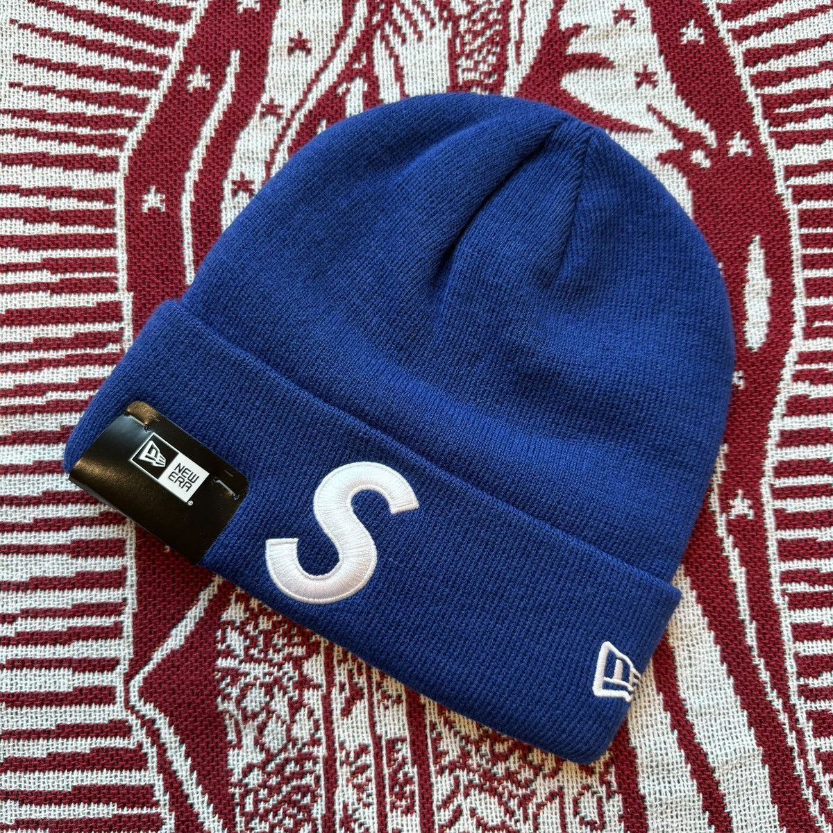 New Era × Supreme Supreme New Era Outline Beanie Blue | Grailed