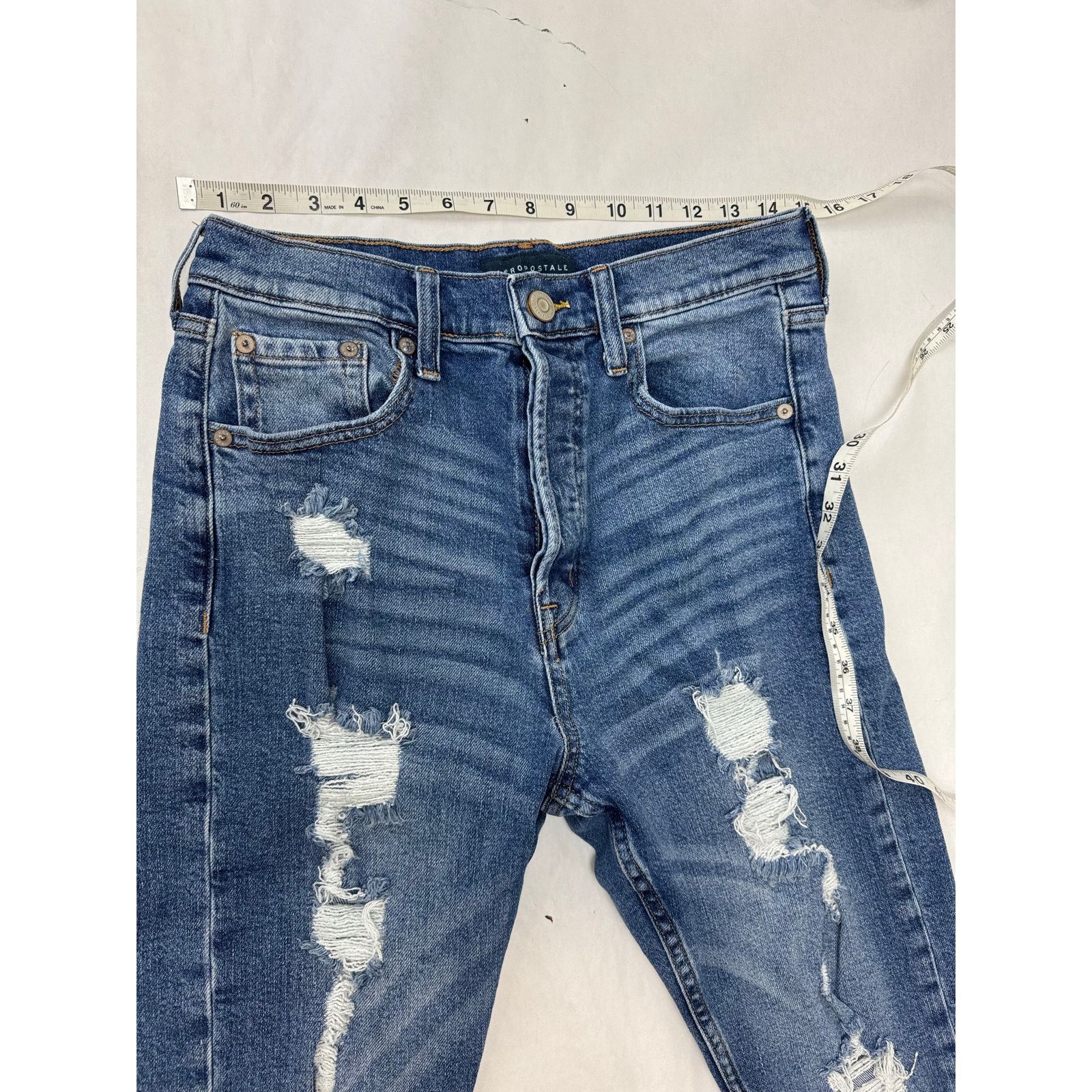 Aeropostale Aeropostale Super High Rise Straight Jeans Button Fly - 8 Size 30" / US 8 / IT 44 - 3 Thumbnail