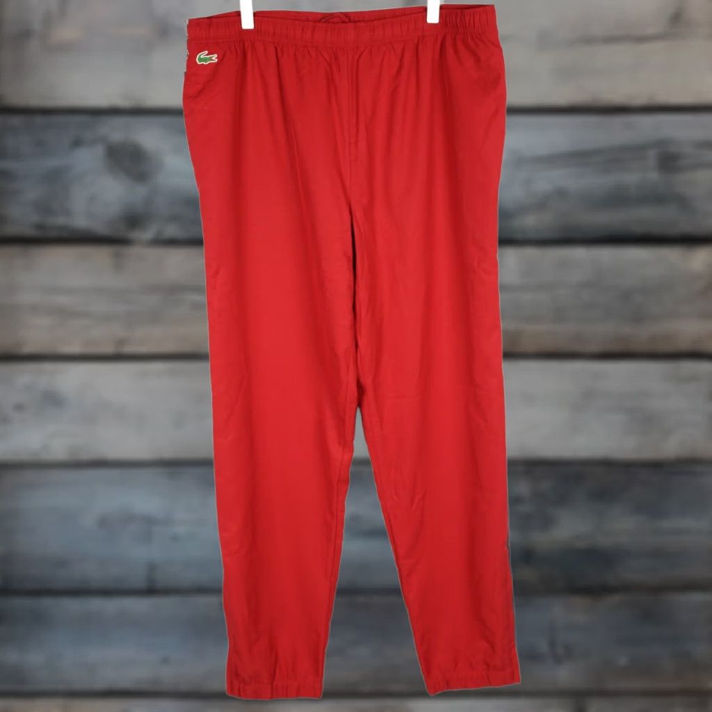 Lacoste VINTAGE Lacoste Sport Men's Lined Woven Zip Bottom Jogger Pants XXL Red XH8130 51 Size US 39 - 1 Thumbnail