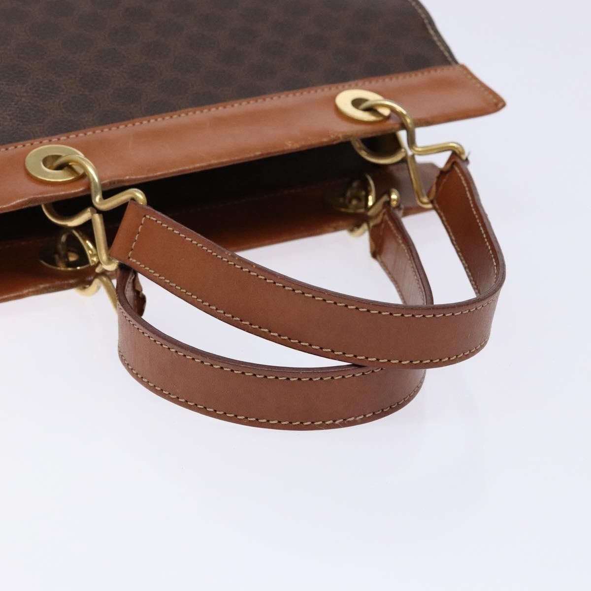Celine CELINE Macadam Canvas Hand Bag Pvc Leather Brown Gold Size ONE SIZE - 7 Thumbnail