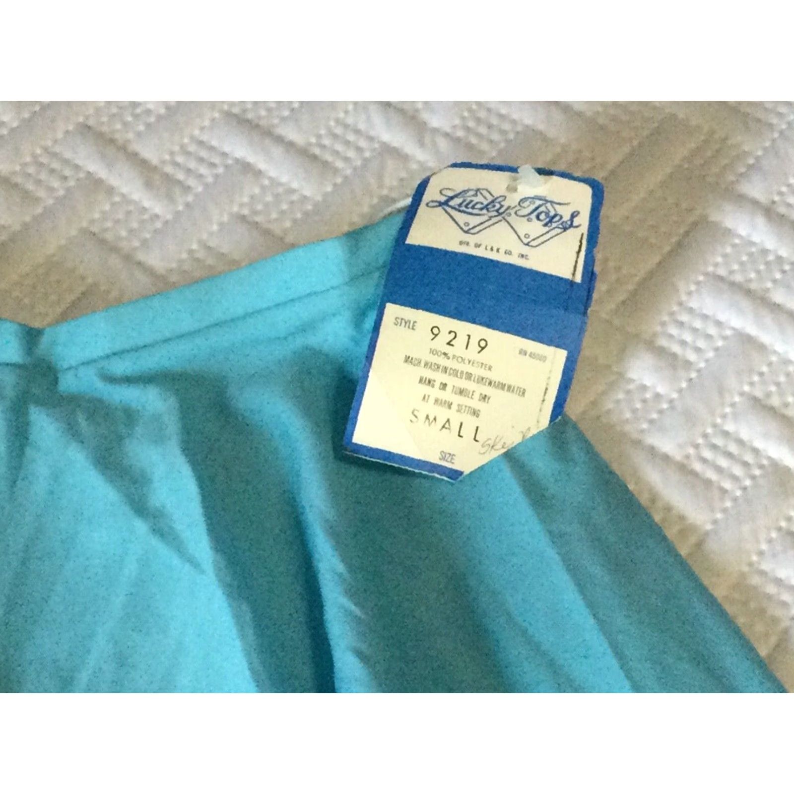 Vintage VINTAGE 1970s Lucky Tops Knit Flared Skirt Size Small Blue Retro Womens Size 28" / US 6 / IT 42 - 3 Thumbnail