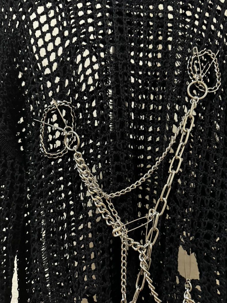 Comme des Garcons Comme Des Garcons Black Mesh Chain Blouse Size M / US 6-8 / IT 42-44 - 4 Thumbnail