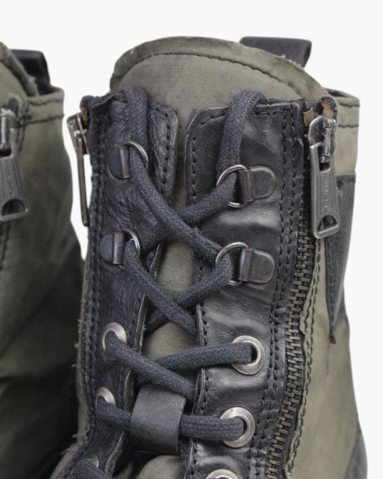 If Six Was Nine 2000S REPLAY WAXED SHADOWFIELD MILITARY ZIP BOOTS Size US 9 / EU 42 - 4 Thumbnail