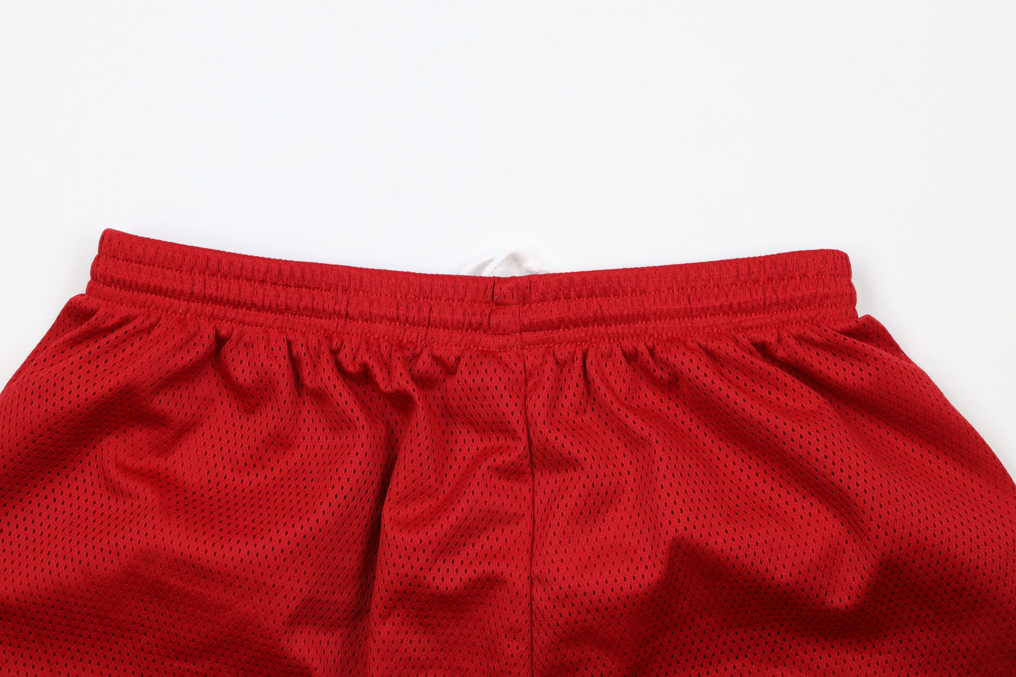 Nike × Vintage Vintage 90s Nike Mini Swoosh Above Knee Mesh Shorts Red Size US 34 / EU 50 - 8 Thumbnail