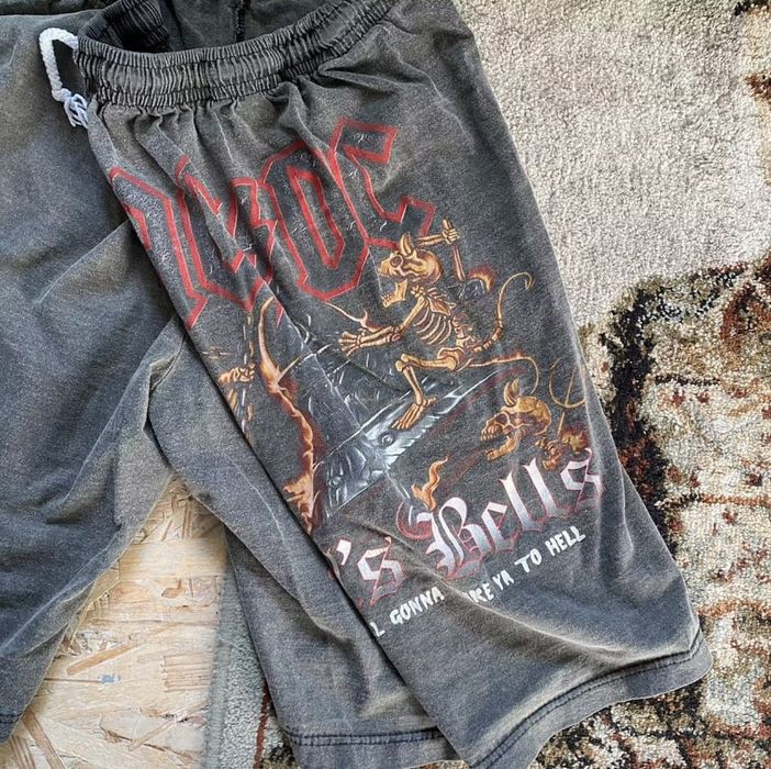 Vintage VINTAGE 90S AMAZING FADED AC/DC BAND SHORTS | Grailed