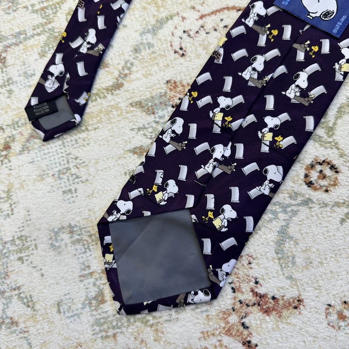 Vintage Vintage Snoopy Tie Ties 90s Cartons Silk Y2K Old Money Size ONE SIZE - 6 Thumbnail