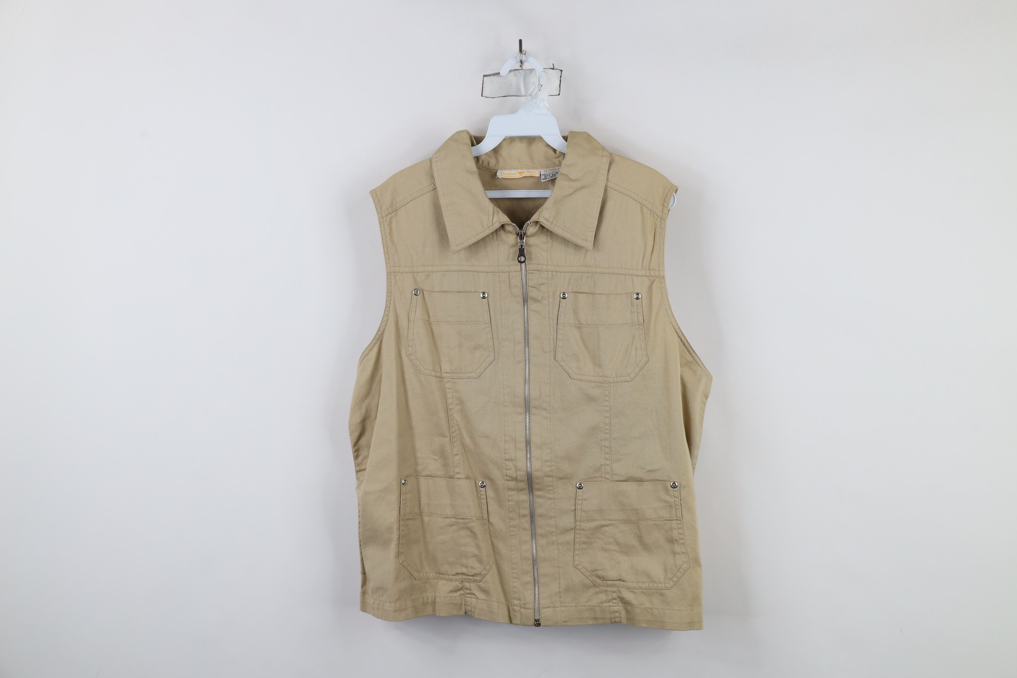 Vintage Vintage 90s Streetwear Full Zip Sleeveless Vest Jacket Beige Size M / US 6-8 / IT 42-44 - 1 Thumbnail