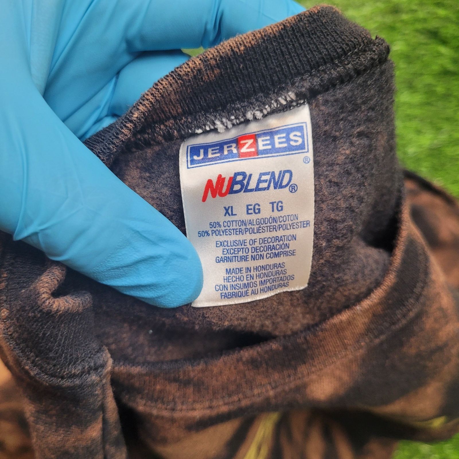 Jerzees Arizona Bleach Dye Sweatshirt XL (Fits XXL) Oversized Boxy Size US XL / EU 56 / 4 - 5 Thumbnail