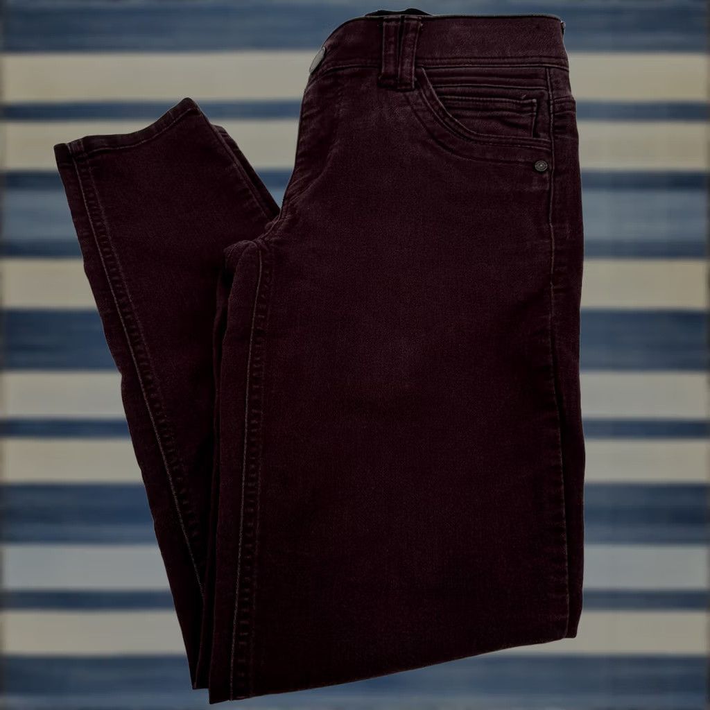 Vintage Democracy Jeans Burgundy Skinny Jeans Women's Size 2 Denim Stretch 5-Pocket Design Slimming Comfort Size 26" / US 2 / IT 38 - 1 Thumbnail