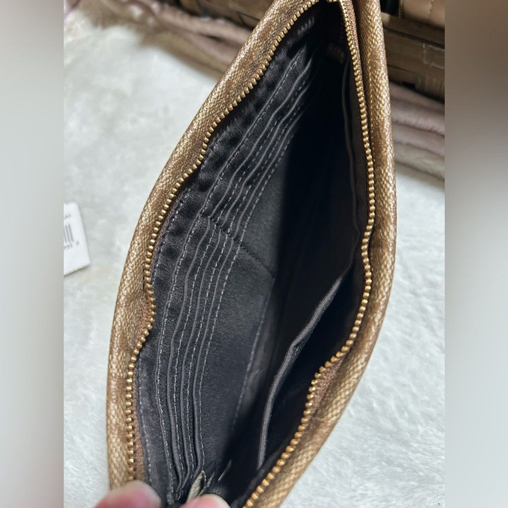 Coach COACH Large Wristlet In Signature Coated Canvas khaki Size ONE SIZE - 6 Thumbnail