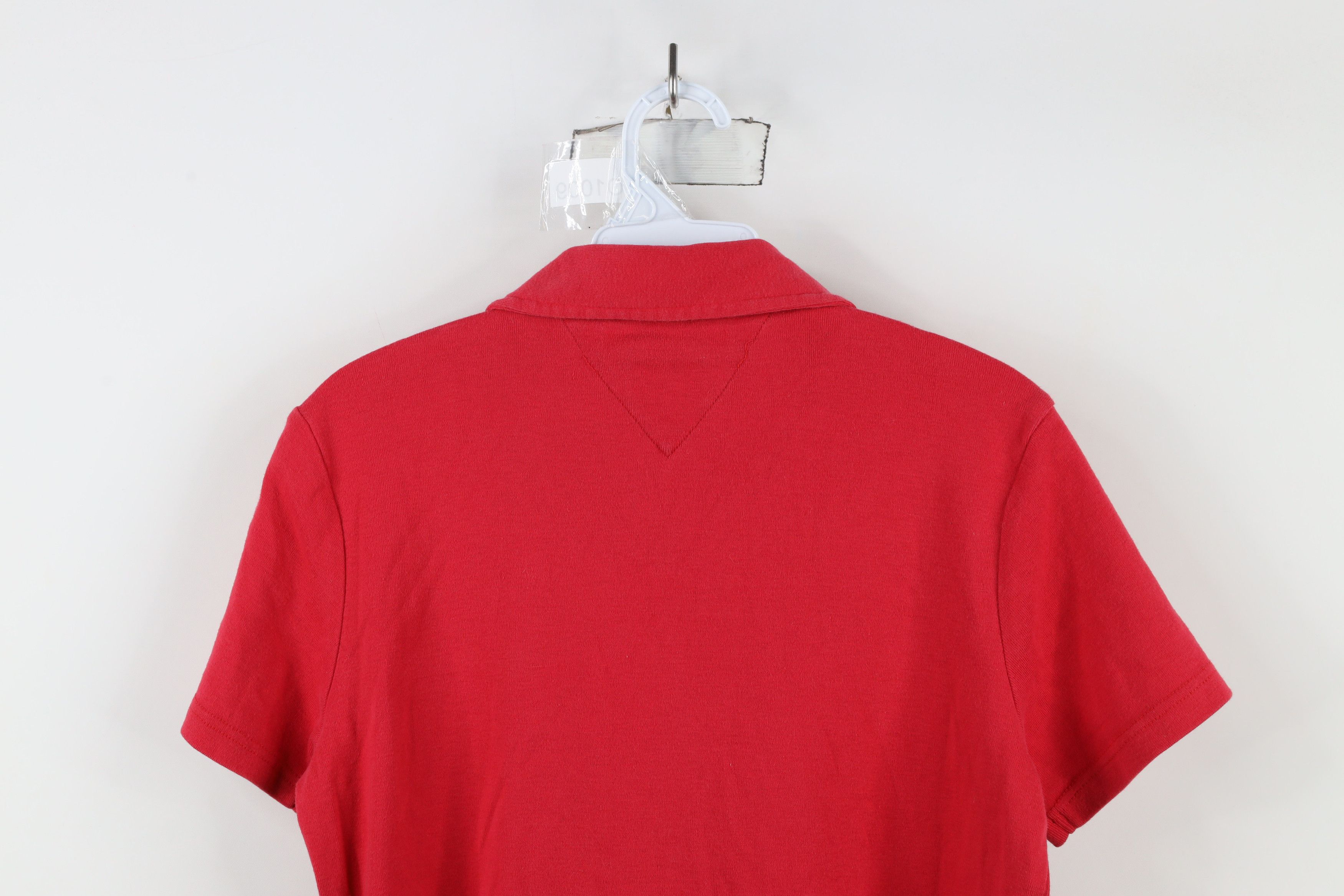 Tommy Hilfiger × Vintage Vintage 90s Y2K Tommy Hilfiger Cropped Snap Button Shirt Red Size XL / US 12-14 / IT 48-50 - 10 Thumbnail