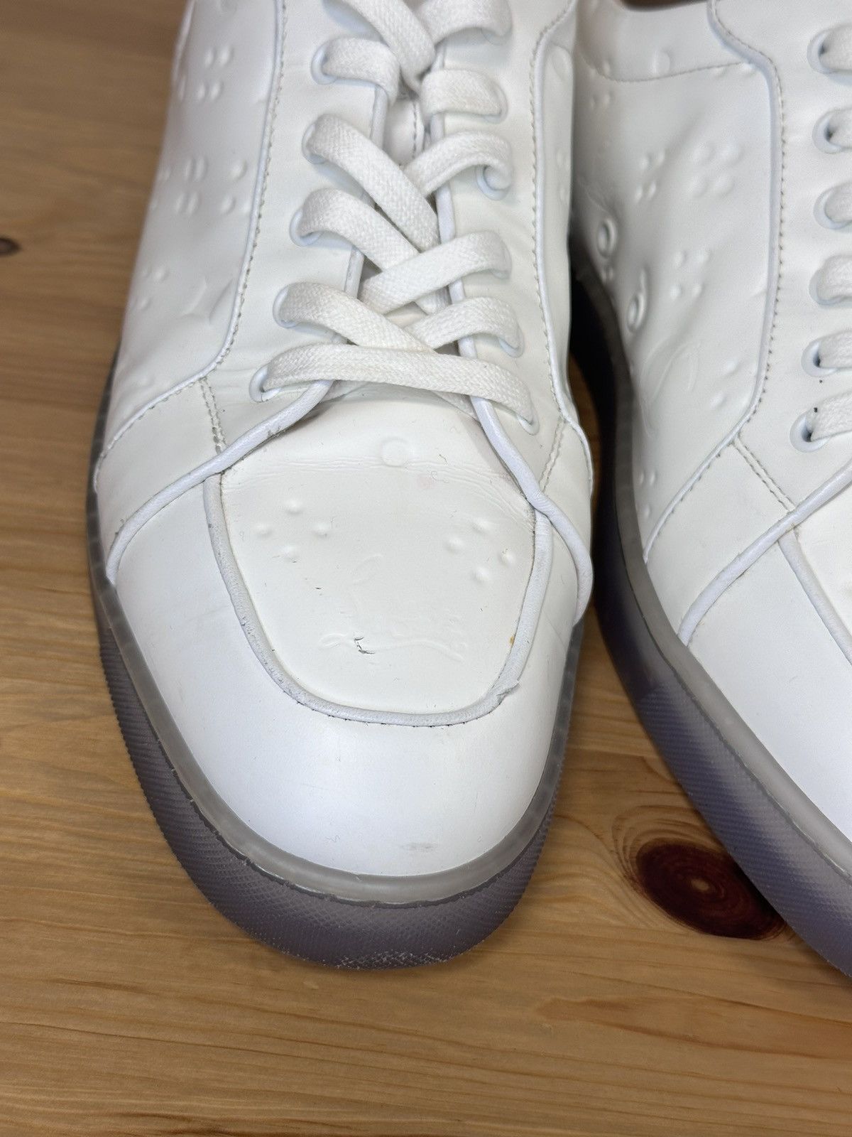 Christian Louboutin Christian Louboutin White Leather Rantulow Sneakers Size US 13 / EU 46 - 12 Thumbnail