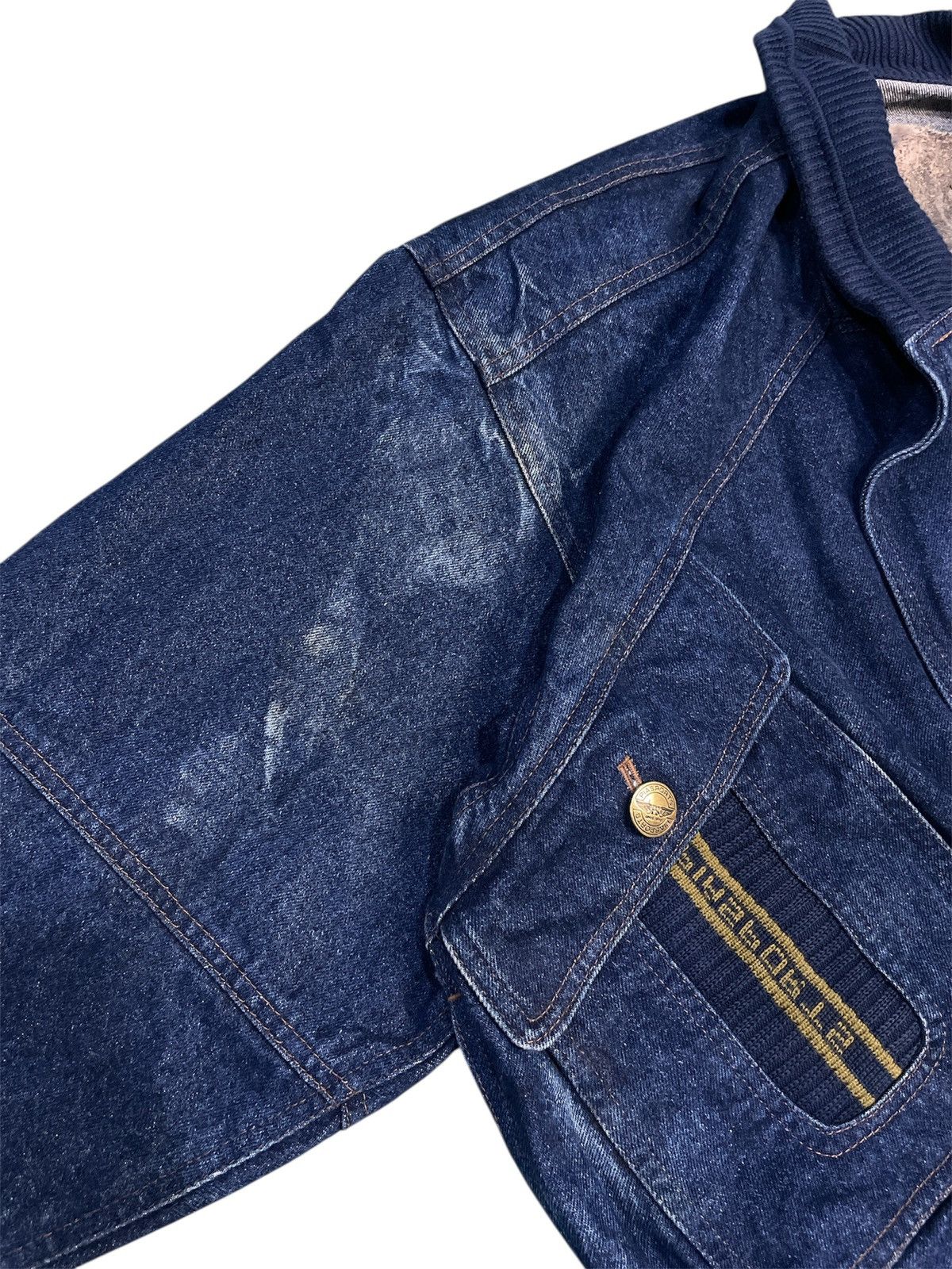 Japanese Brand Pia Sport Vintage Denim Bomber Jacket 90s Inspired IS Size US L / EU 52-54 / 3 - 6 Thumbnail