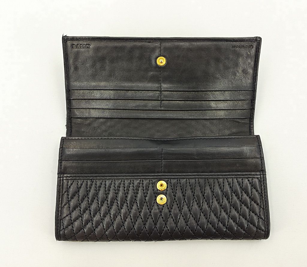 Bally BALLY full leather quilted long wallet vintage Size ONE SIZE - 2 Thumbnail