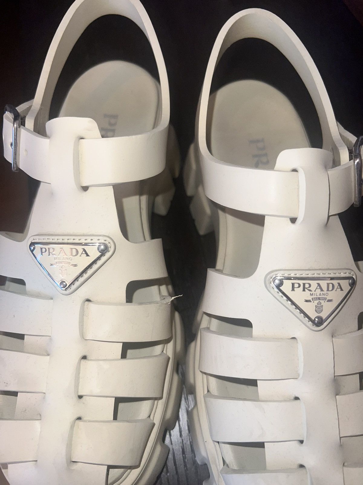 Prada Prada Rubber Monolith sandals in Quartz 39/9 Size US 9 / IT 39 - 9 Thumbnail