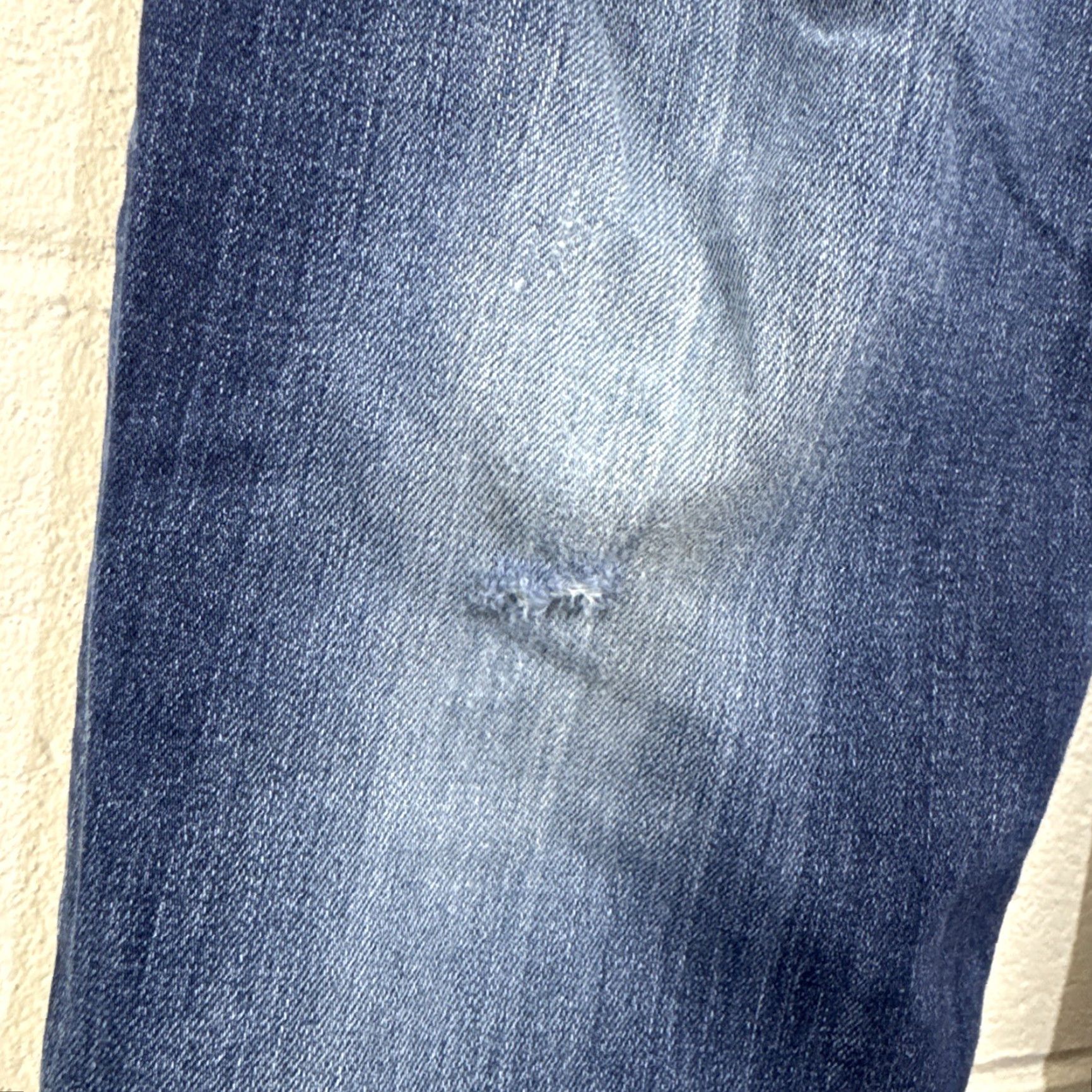 Denime Dearborn Jeans Slim Fit Denim Jeans 33x31 Men Blue USA Made 5-Pocket Distressed Logo 90s Mens Size US 33 - 5 Thumbnail
