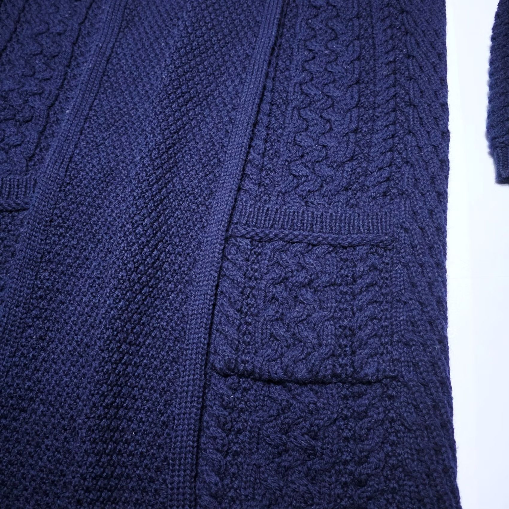 Vintage VINTAGE Aran Craft Ireland 100% Merino Wool Open Front Cardigan Sweater Blue Women Small Size S / US 4 / IT 40 - 3 Thumbnail