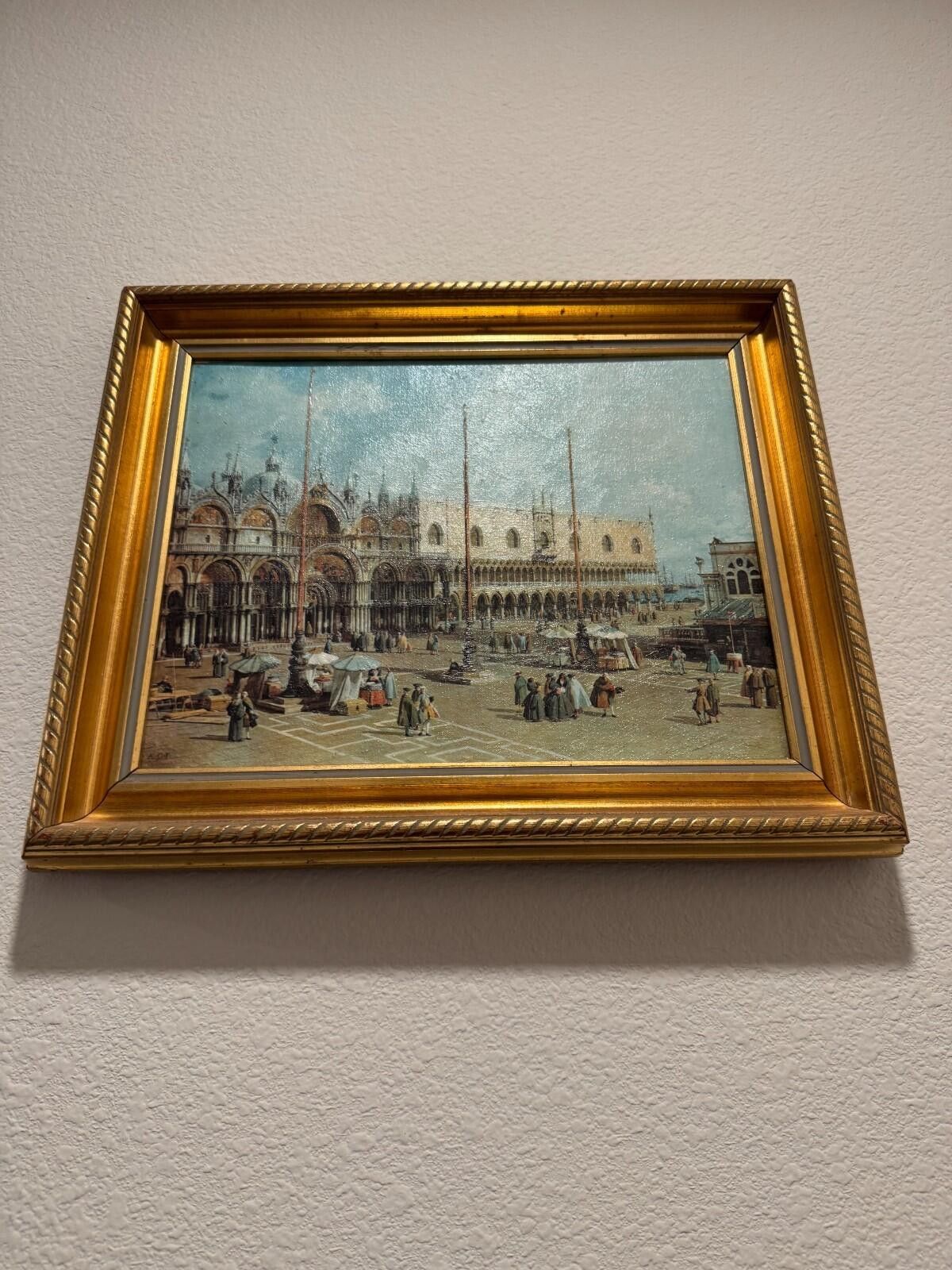 Other Vintage Framed Canaletto Reproduction Print Piazza San Marco Size ONE SIZE - 3 Thumbnail