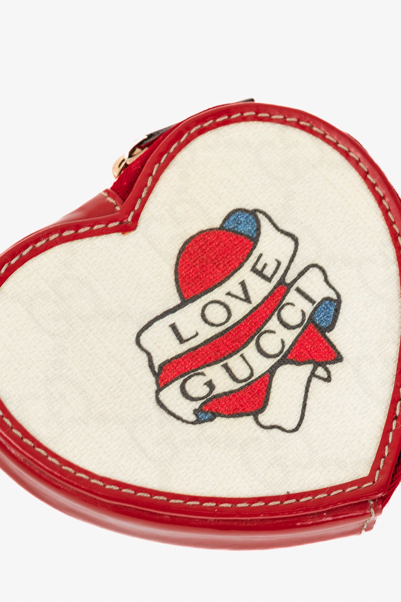 Gucci Gucci "Love Gucci" Tattoo Heart-Shaped Monogram Coin Purse Size ONE SIZE - 4 Thumbnail