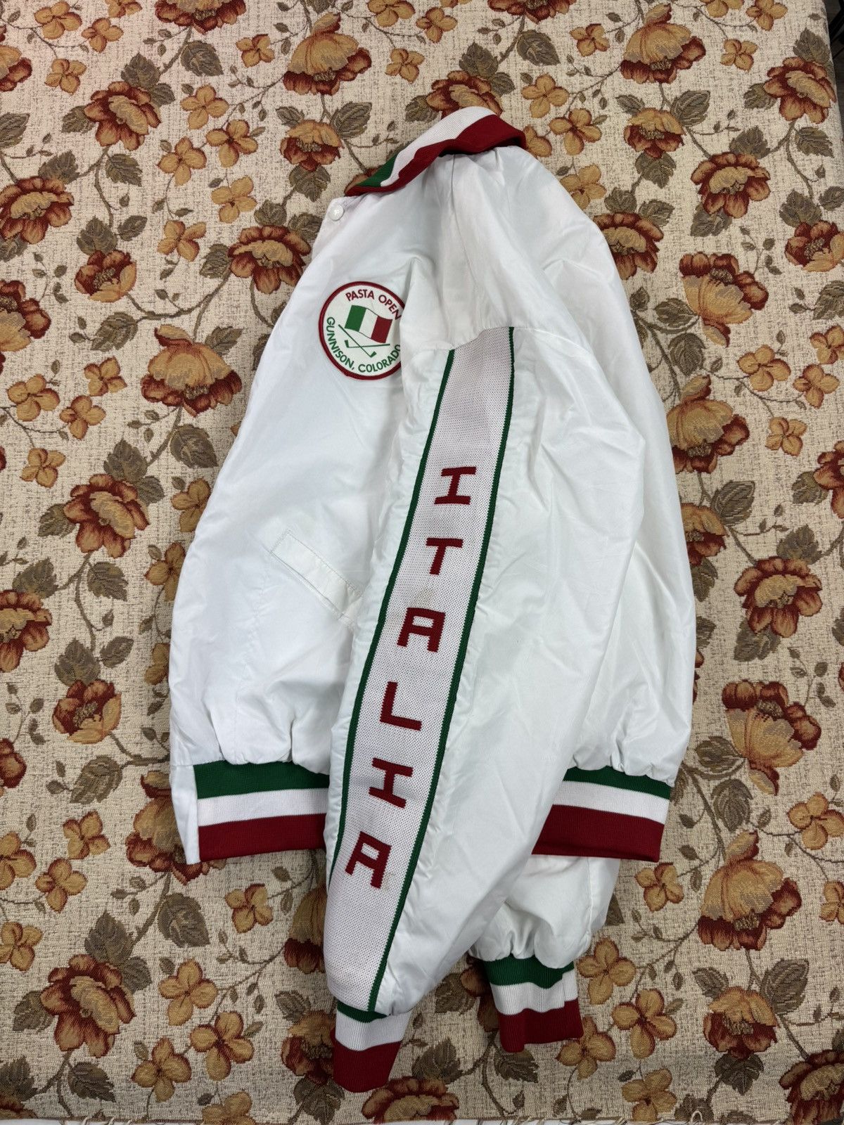 Vintage King Louie Golf Club Pro Fit Nylon White Bomber Jacket 80s Size US L / EU 52-54 / 3 - 5 Thumbnail