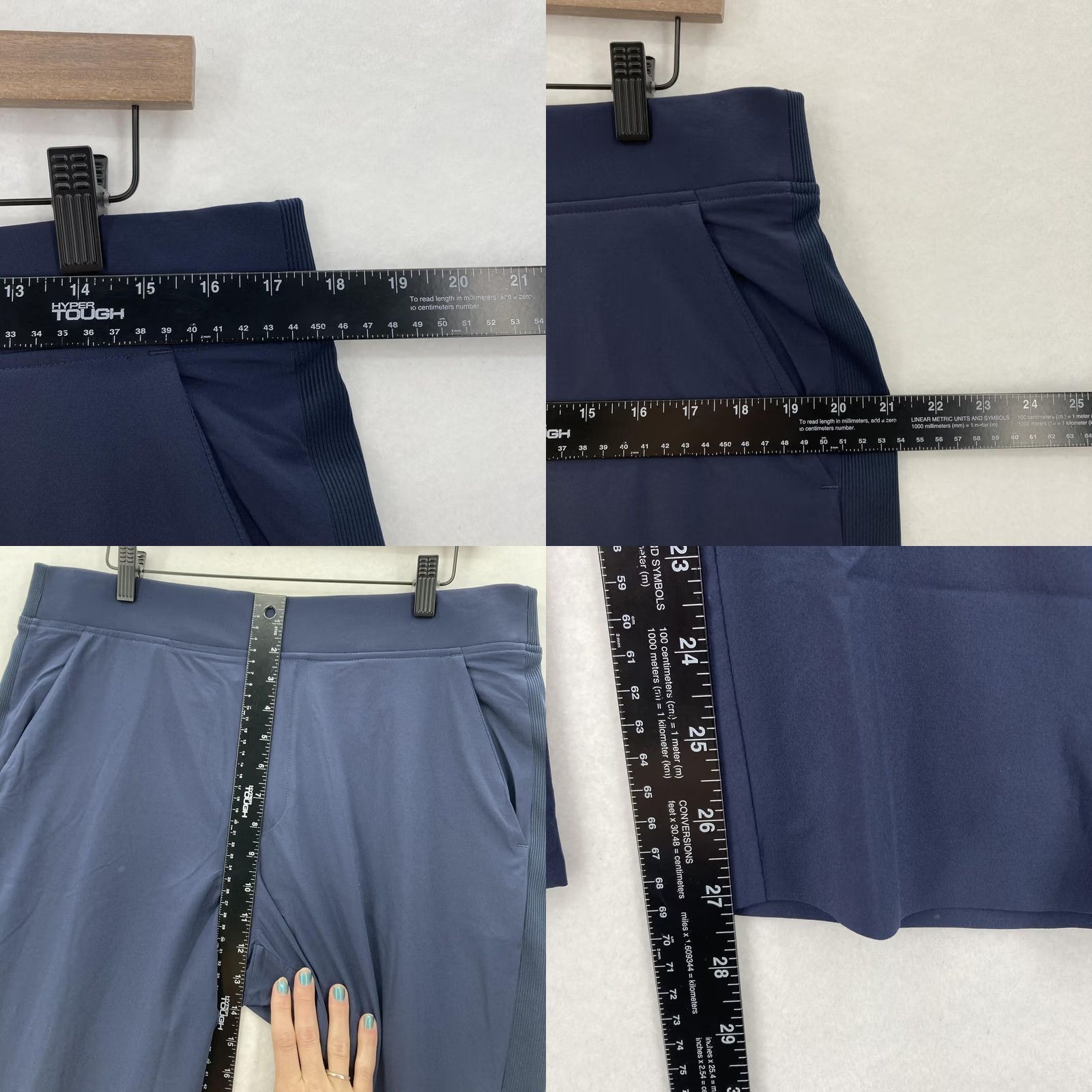 Athleta Athleta Brooklyn Mid Rise Ankle Jogger Pants Womens 14 Navy Blue Gym Training Slant Pockets Tapered Leg Polyester Spandex Elastic Waist Size 36" / US 14 / IT 50 - 8 Thumbnail