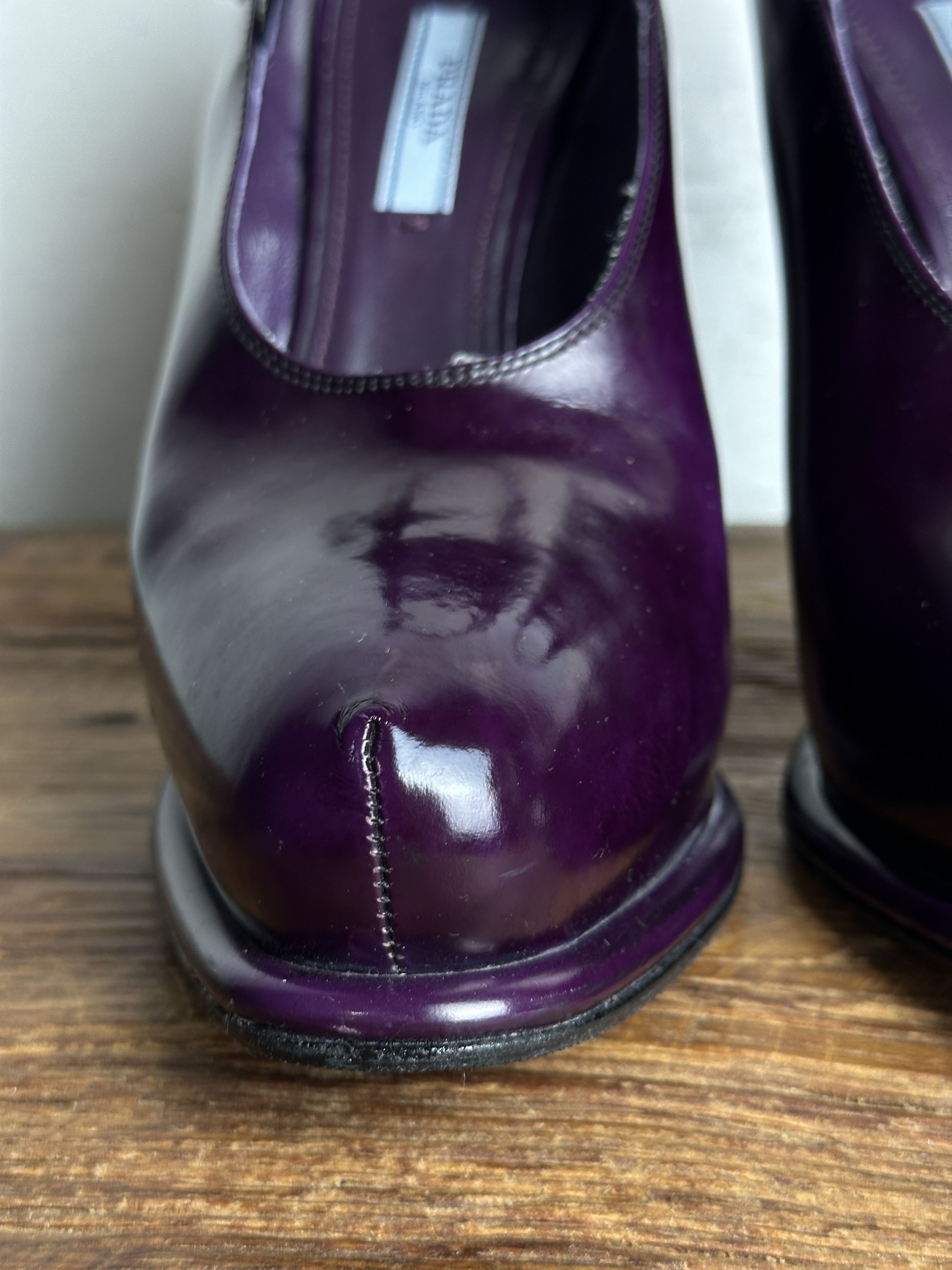 Prada FW12 Runway Purple Patent Leather Mary Jane Heels