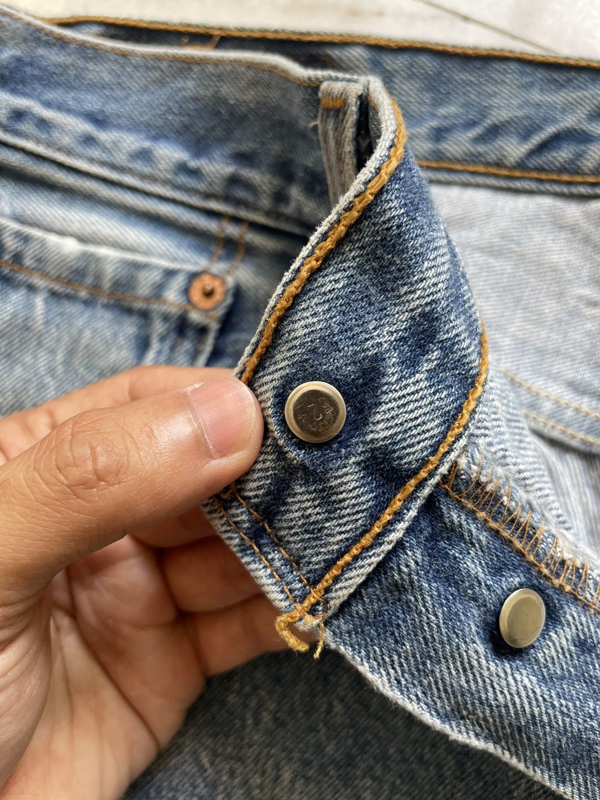 Levi's Vintage Levis 501xx Custom “Batik” Design Jeans Size US 32 / EU 48 - 6 Thumbnail