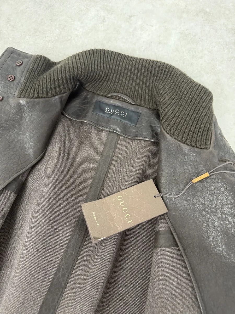 Gucci AW2011 Gucci Brown Buttoned Grained Leather Jacket Size US M / EU 48-50 / 2 - 14 Thumbnail