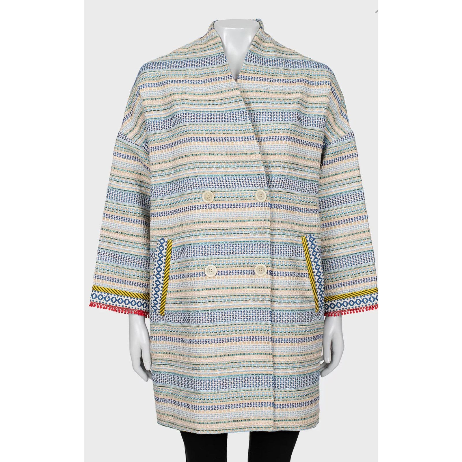 Weekend Max Mara Max Mara Weekend Striped Double-Breasted Coat - Size S Size S / US 4 / IT 40 - 1 Thumbnail