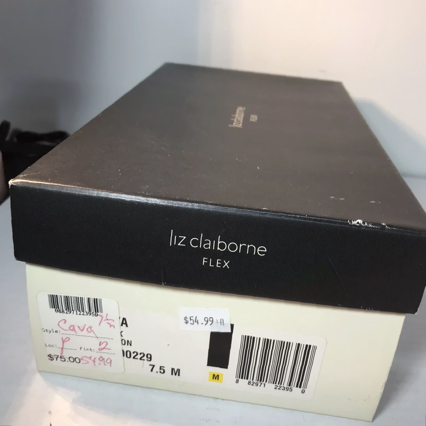 Liz Claiborne Liz Claiborne Flex Black Leather D'Orsay Heels Womens Size 7.5M Square Toe Slip On Size US 8 / IT 38 - 4 Thumbnail