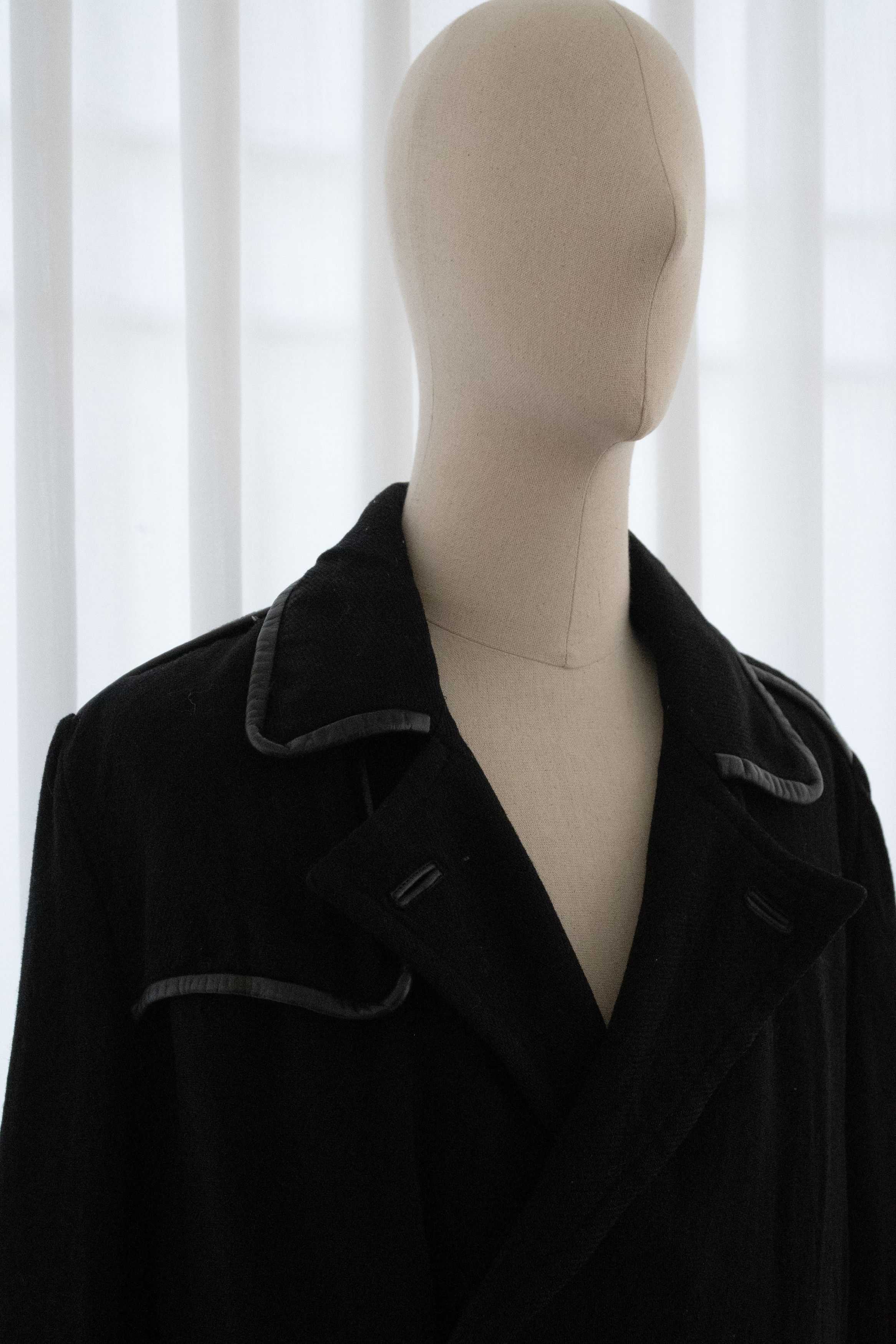 Yohji Yamamoto AW2006 YOHJI YAMAMOTO Y’S WOOL LEATHER TRIM COAT Size US L / EU 52-54 / 3 - 4 Thumbnail