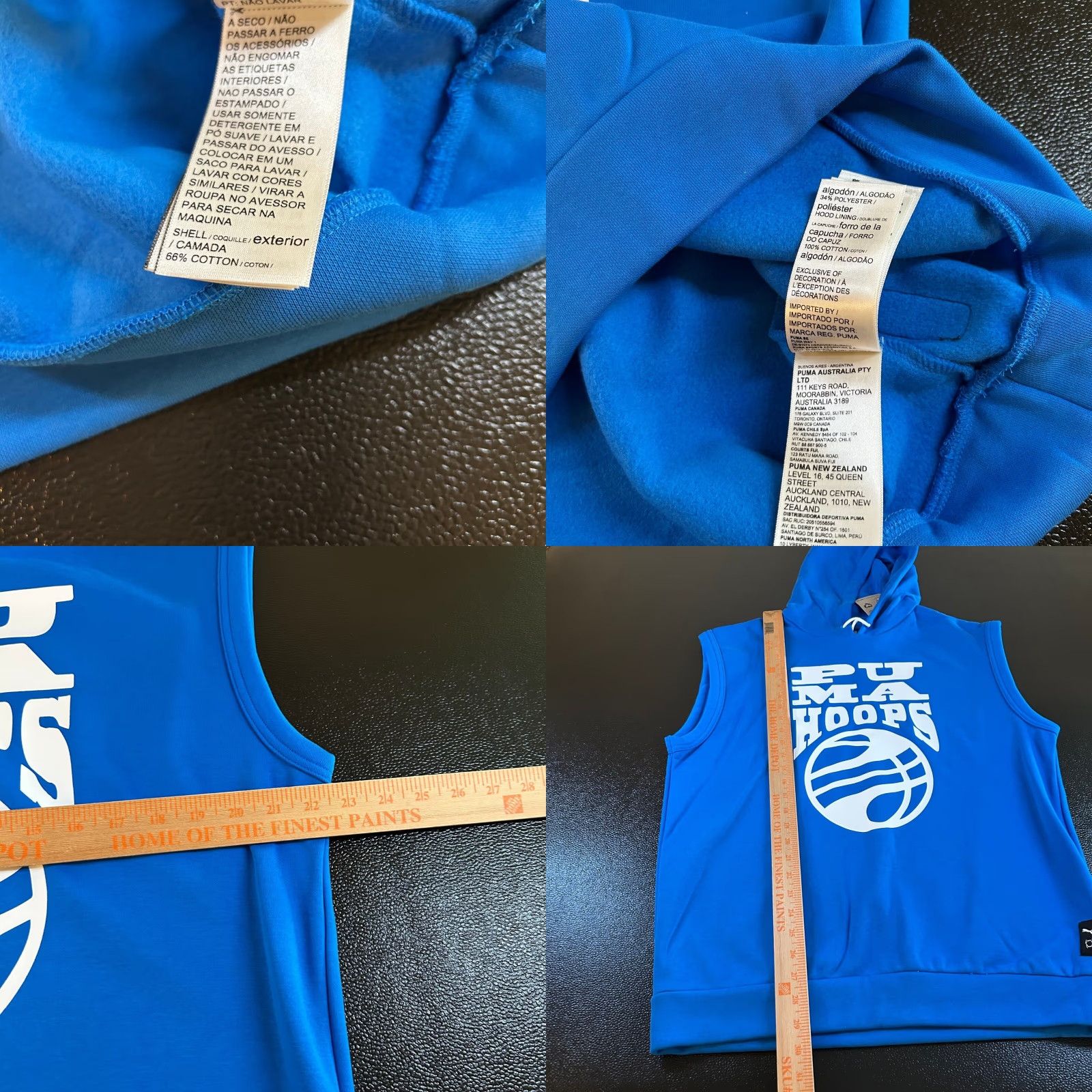 Puma Puma Hoops Sleeveless Hoodie Basketball Graphic Pullover Blue Mens L Size US L / EU 52-54 / 3 - 8 Thumbnail