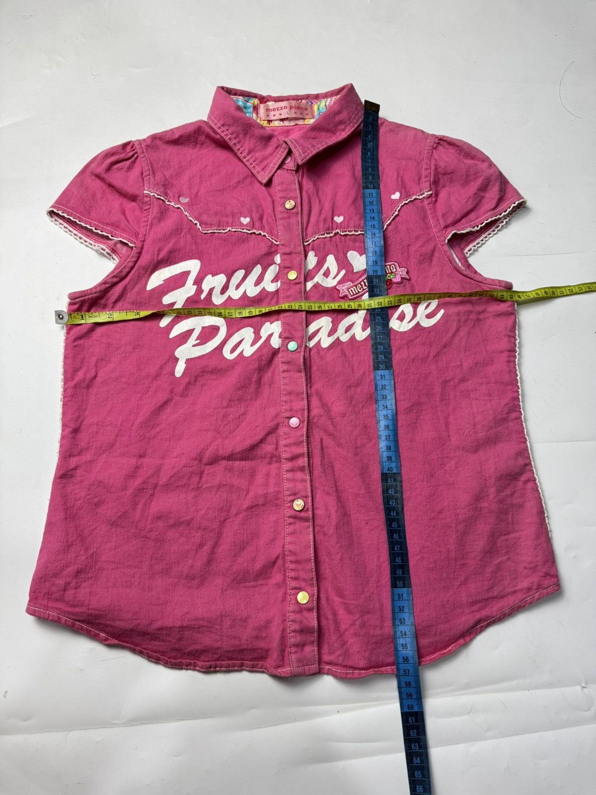Angel Blue Mezzo Piano 2000s Love Fruit Button Shirt Size M / US 6-8 / IT 42-44 - 5 Thumbnail