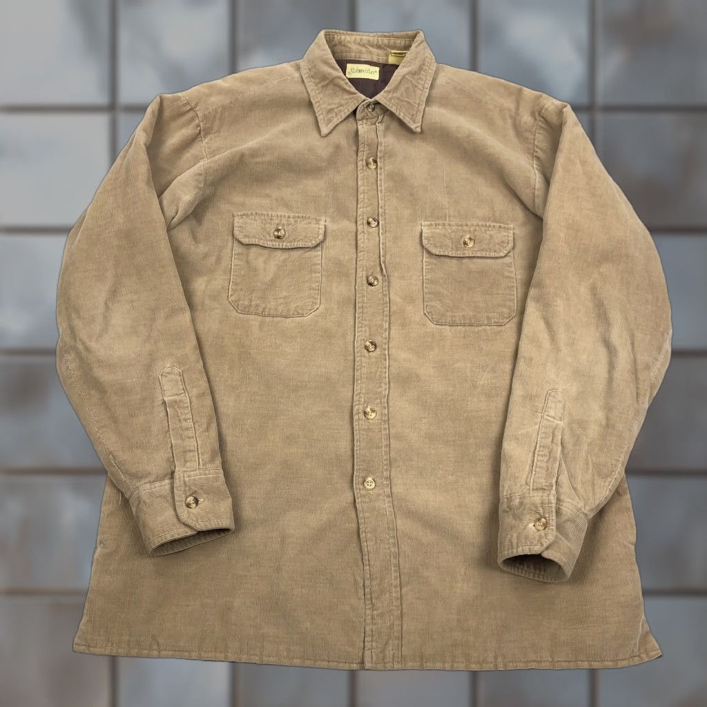 Vintage St. John's Bay Men's L Tan Corduroy Button Down Shirt Quilted Lined Vintage Size US L / EU 52-54 / 3 - 1 Thumbnail