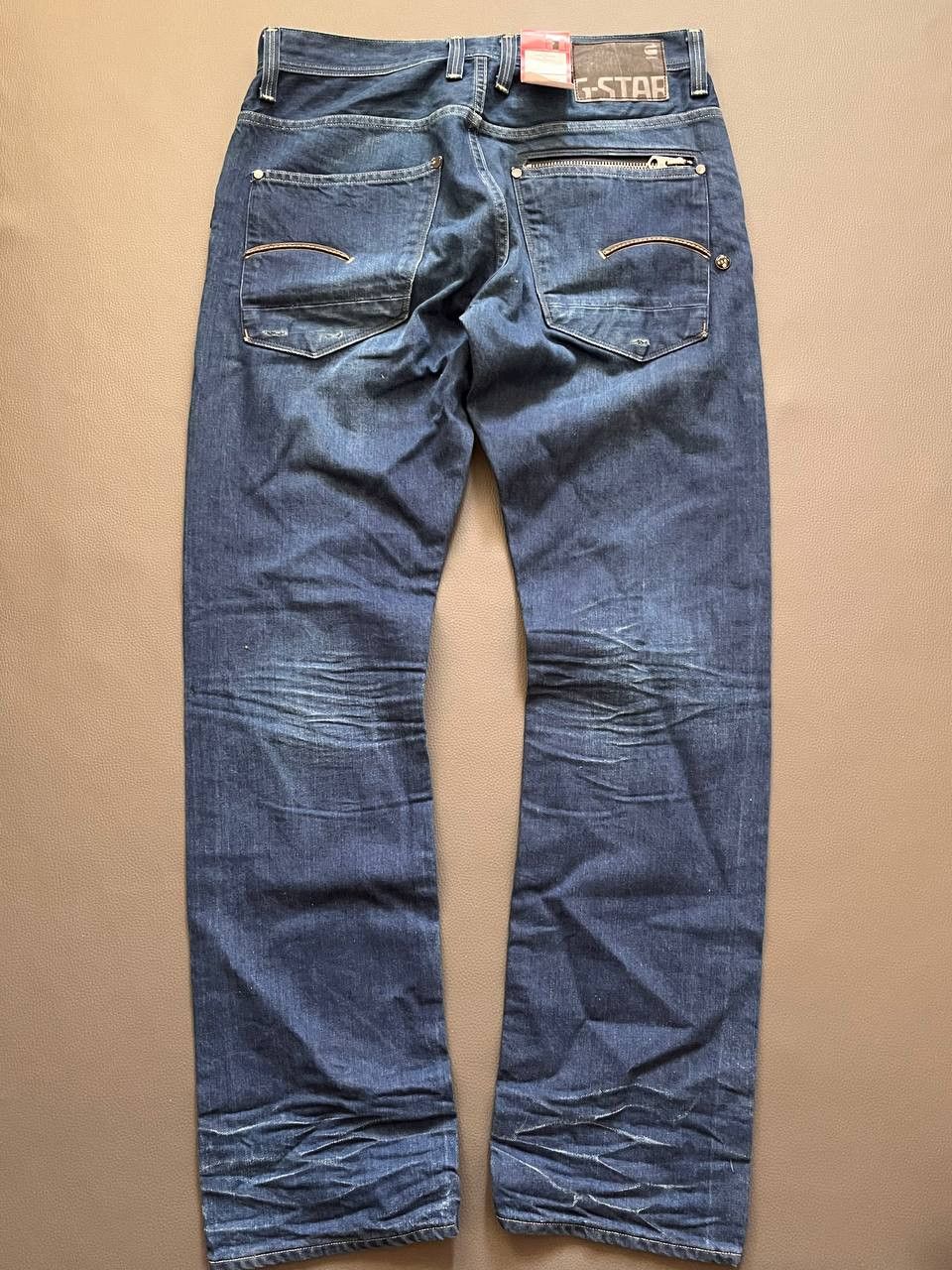 G-Star × Vintage G Star R33/01 Baggy Tapered Motorcycle Double Jeans Size US 33 - 2 Thumbnail