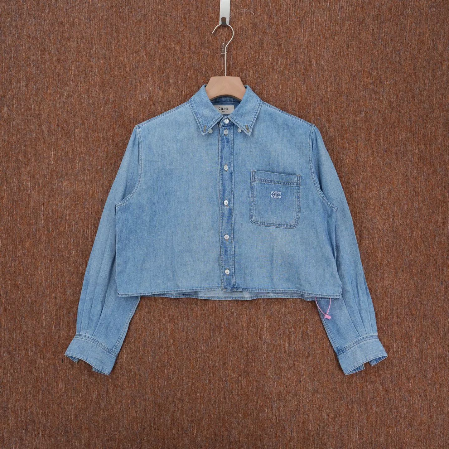 Celine Celine Denim Triomphe Pocket Short Shirt Size XS / US 0-2 / IT 36-38 - 1 Thumbnail