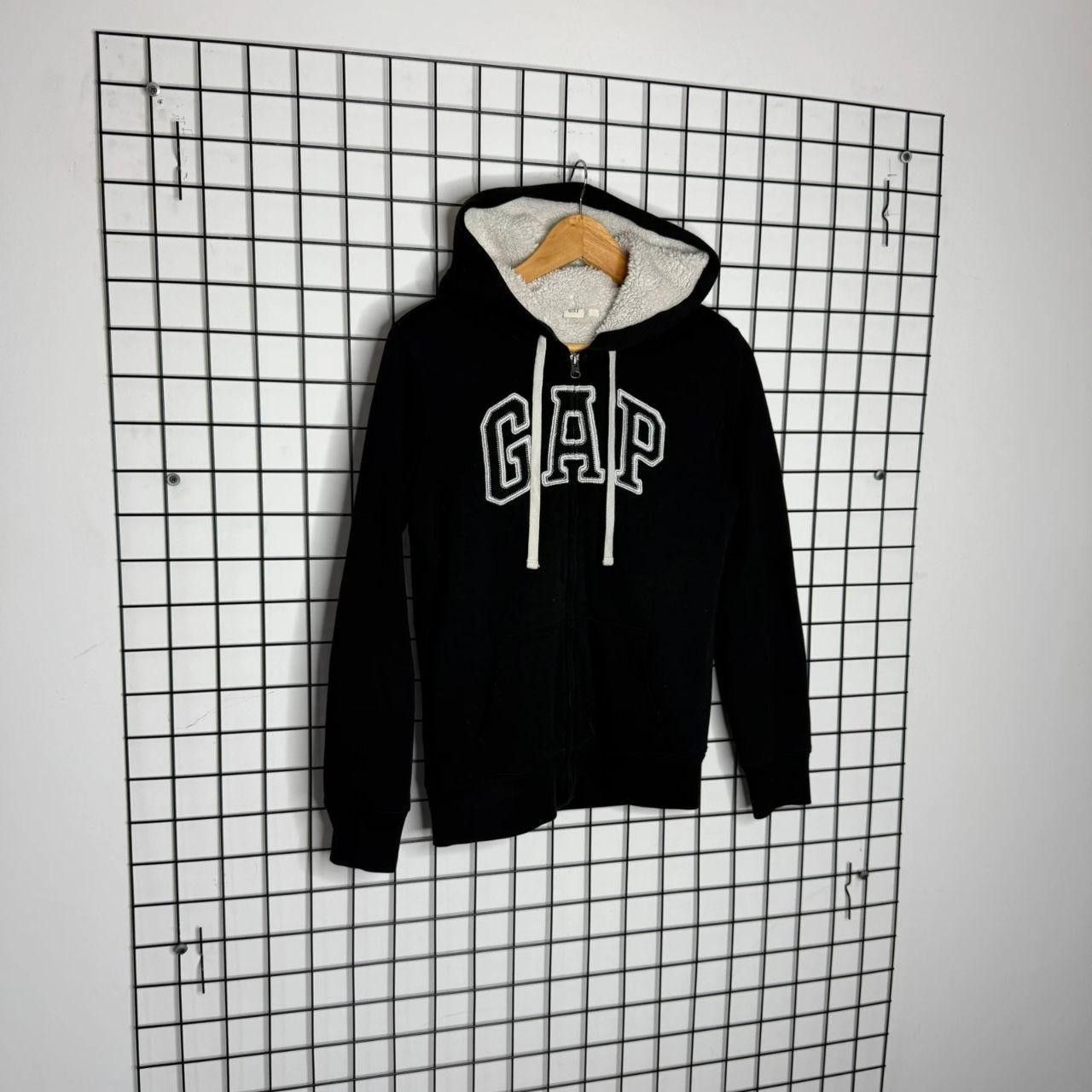 Gap GAP Zip UP Sherpa Hoodie Womans Black 2000s Size S / US 4 / IT 40 - 2 Thumbnail
