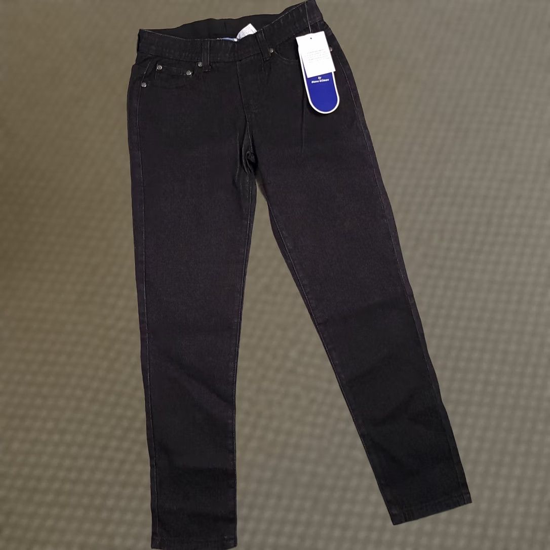 Denime DG2 Diane Gilman Pull On Jeans Women's PXS Black Stretch Denim Skinny Pants Size 26" / US 2 / IT 38 - 1 Thumbnail