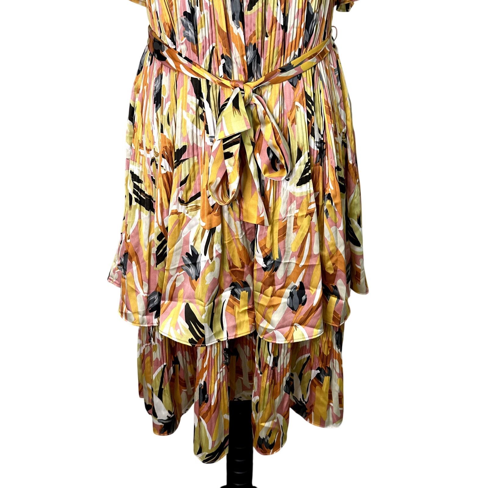 Other Mila Mae Mini Dress Satin Tiered Sleeveless Multicolor S Size S / US 4 / IT 40 - 4 Thumbnail
