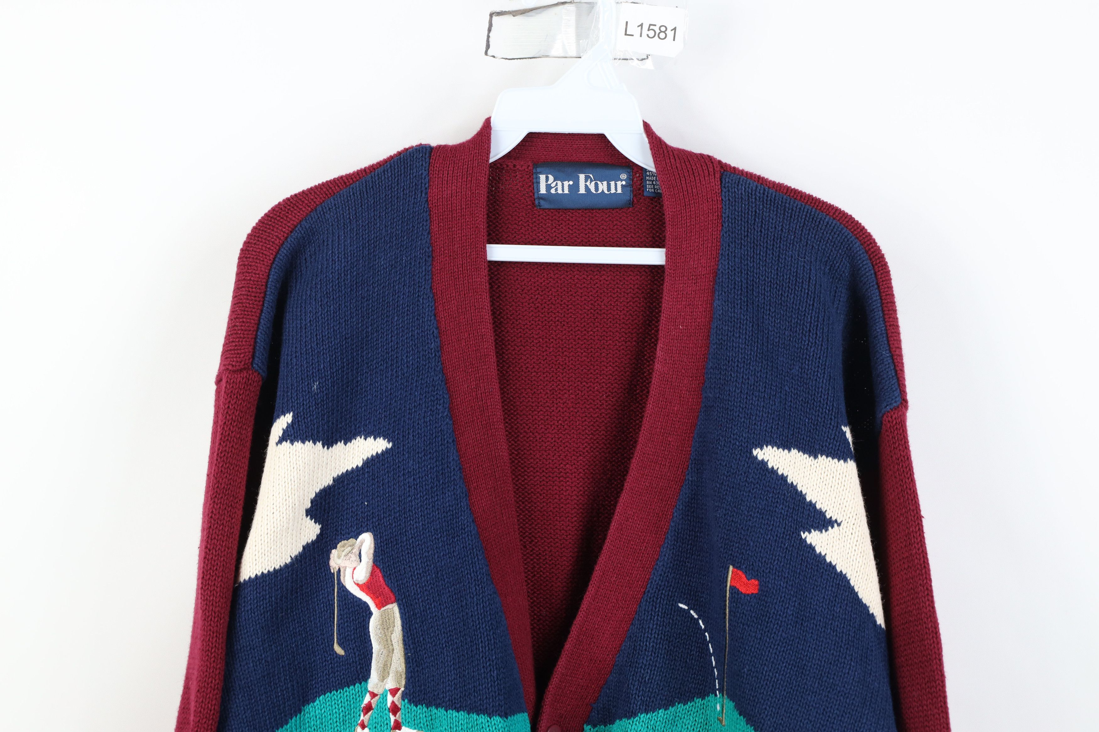 Vintage Vintage 90s Streetwear All Over Print Knit Cardigan Sweater Size US L / EU 52-54 / 3 - 2 Thumbnail